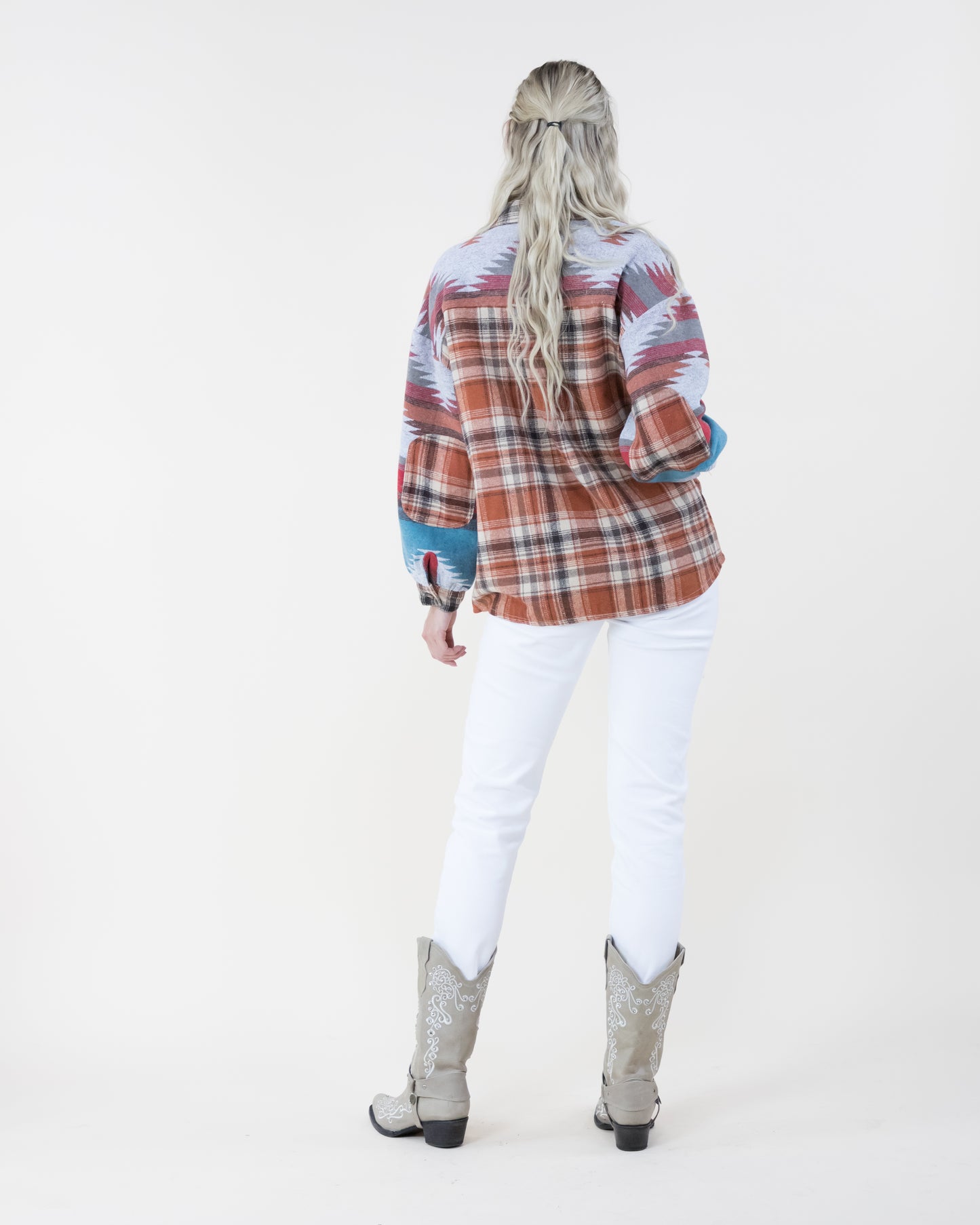 Western Plaid Print Shacket