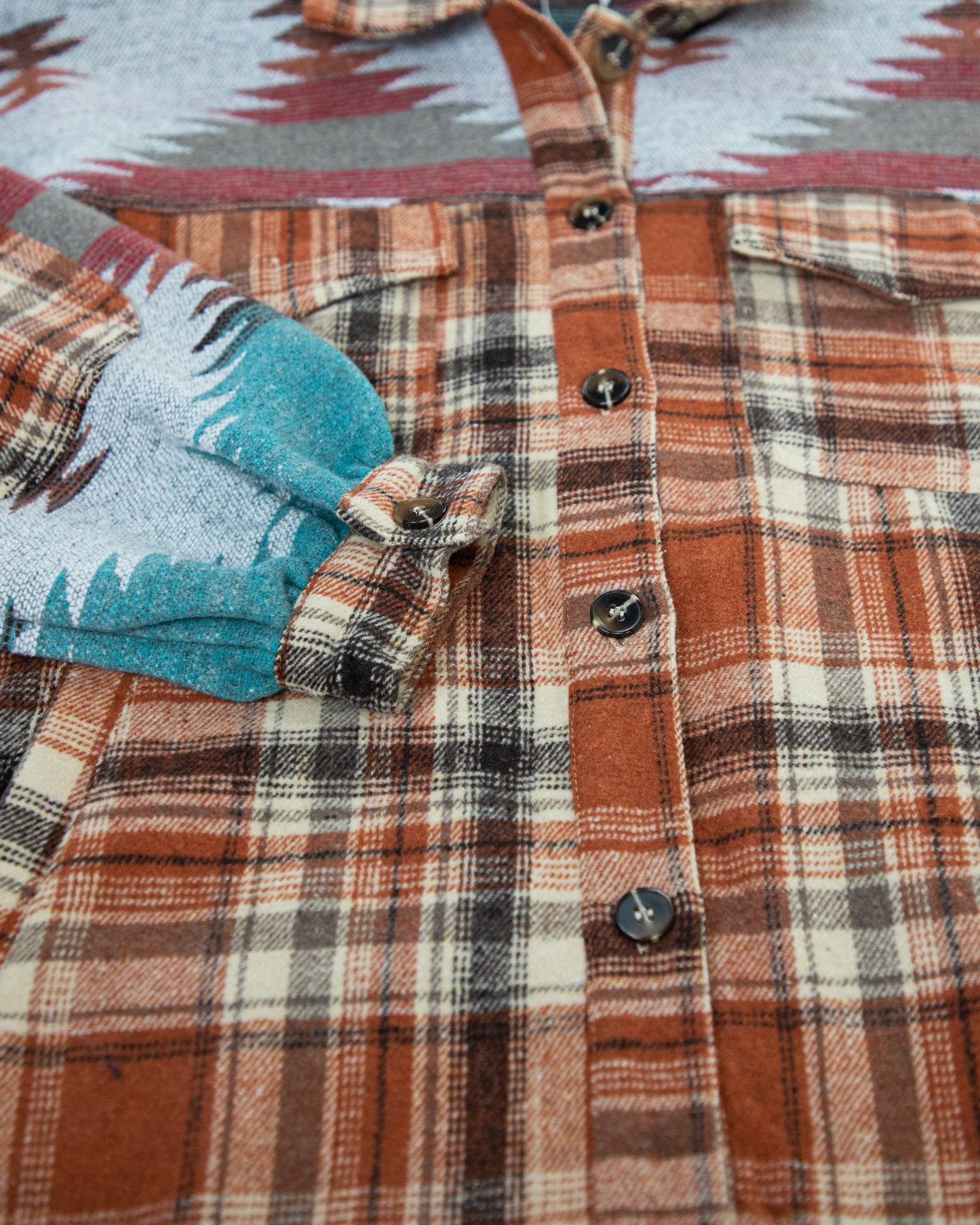 Western Plaid Print Shacket