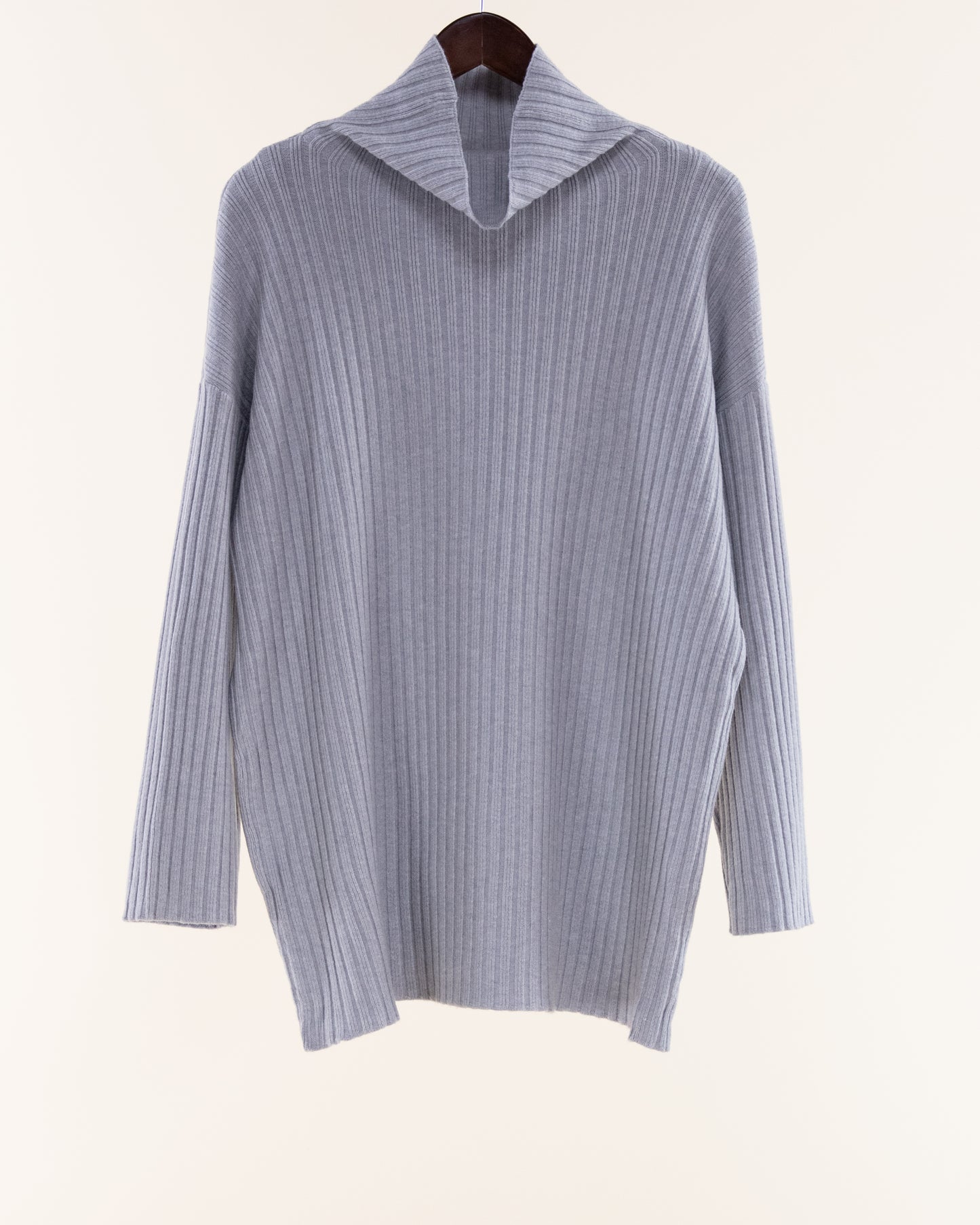 Casual Rib Knit Mock Turtle Neck Long Sweater