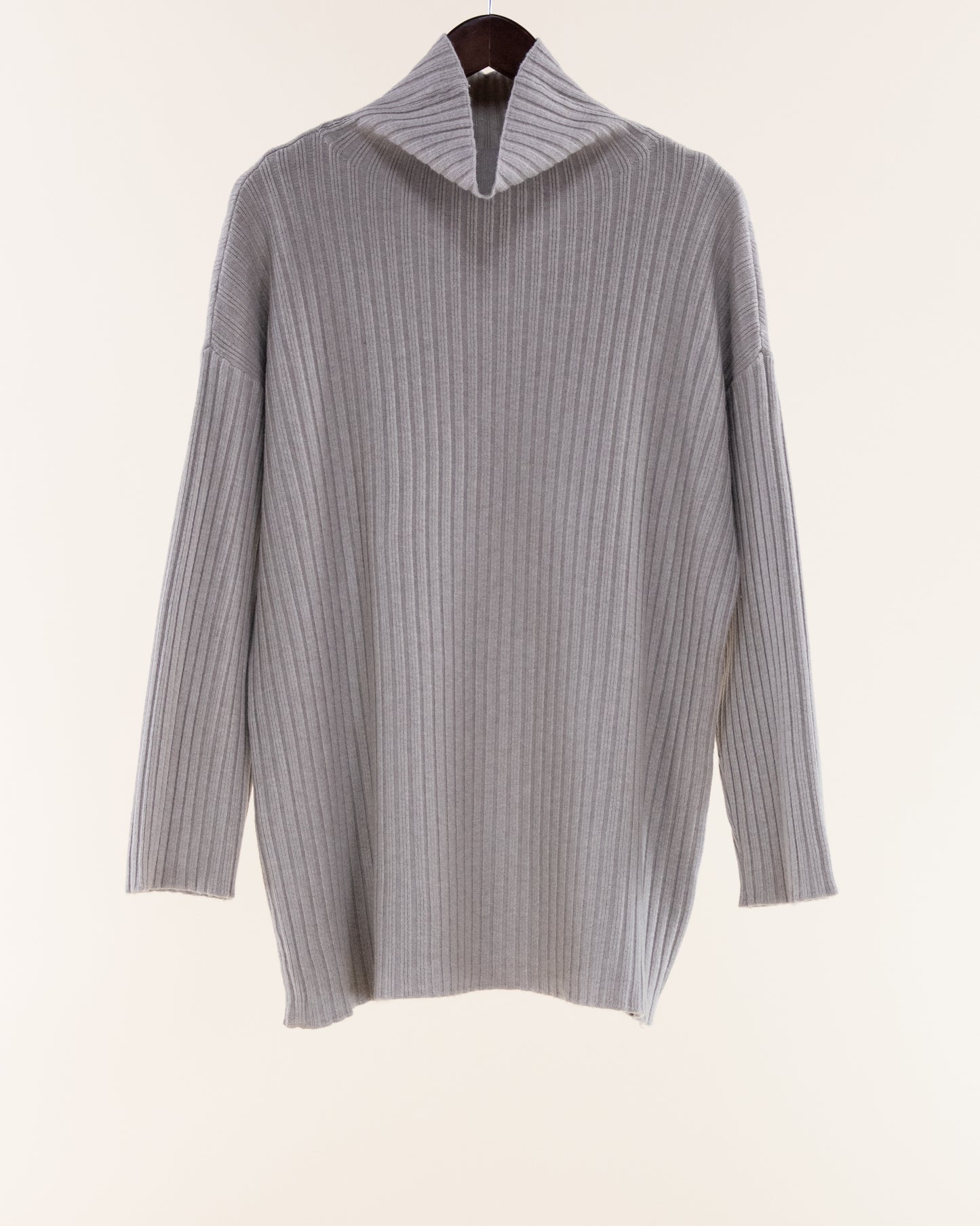 Casual Rib Knit Mock Turtle Neck Long Sweater