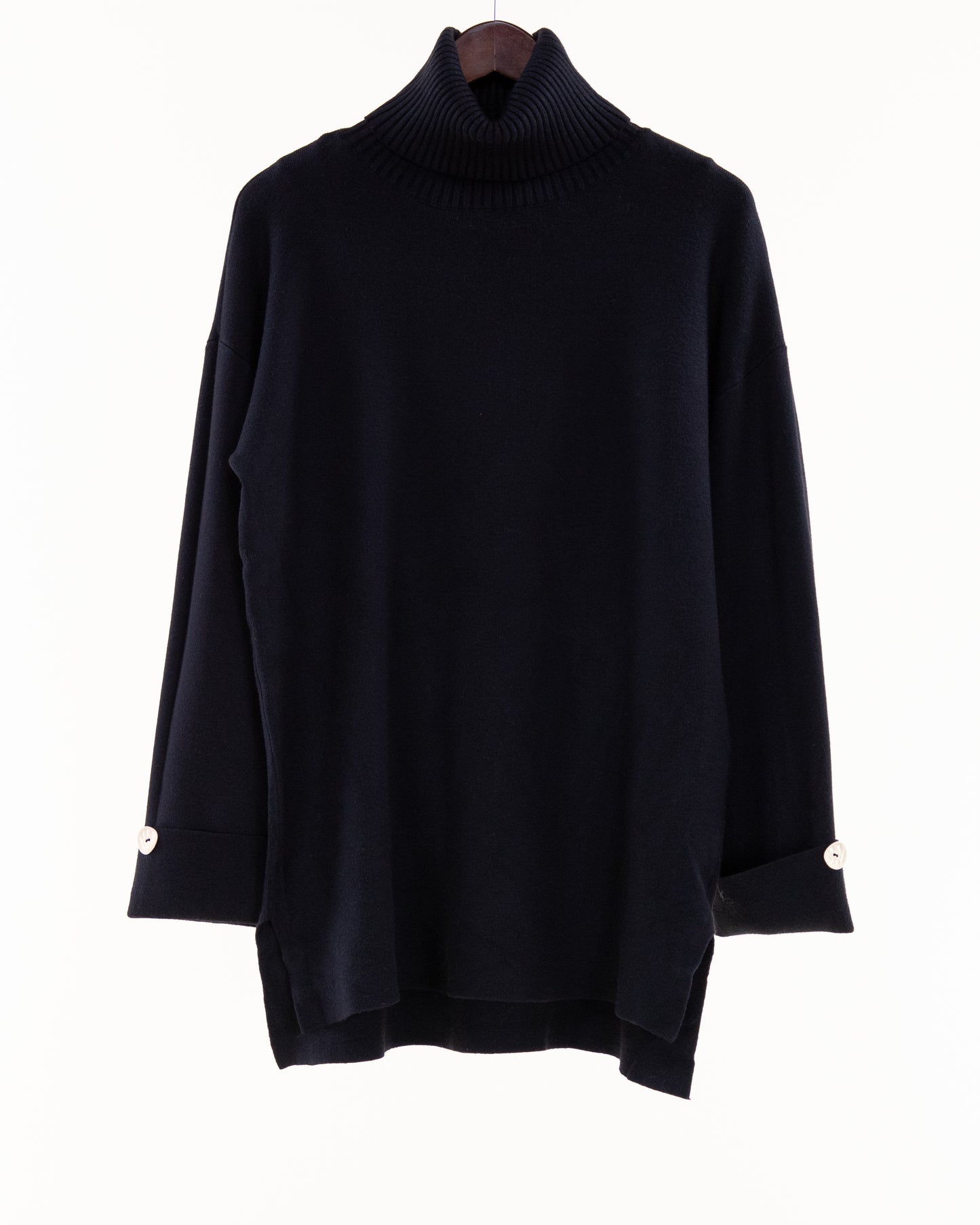 Relaxed Button Detail Long Knit Top with Matching Wide-Leg Pants 2pcs Set