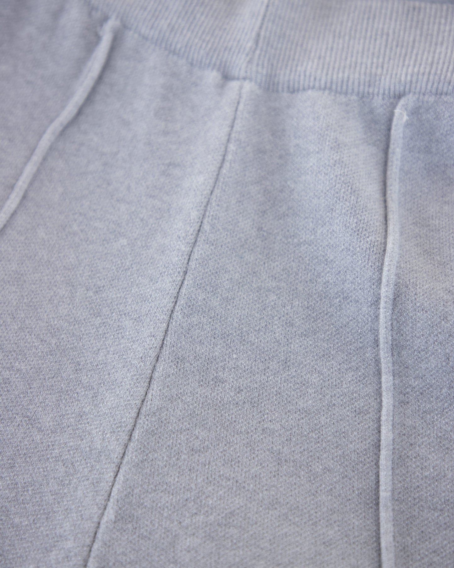 Casual Wide Leg Knitted Pants w/ Front Seam Detail