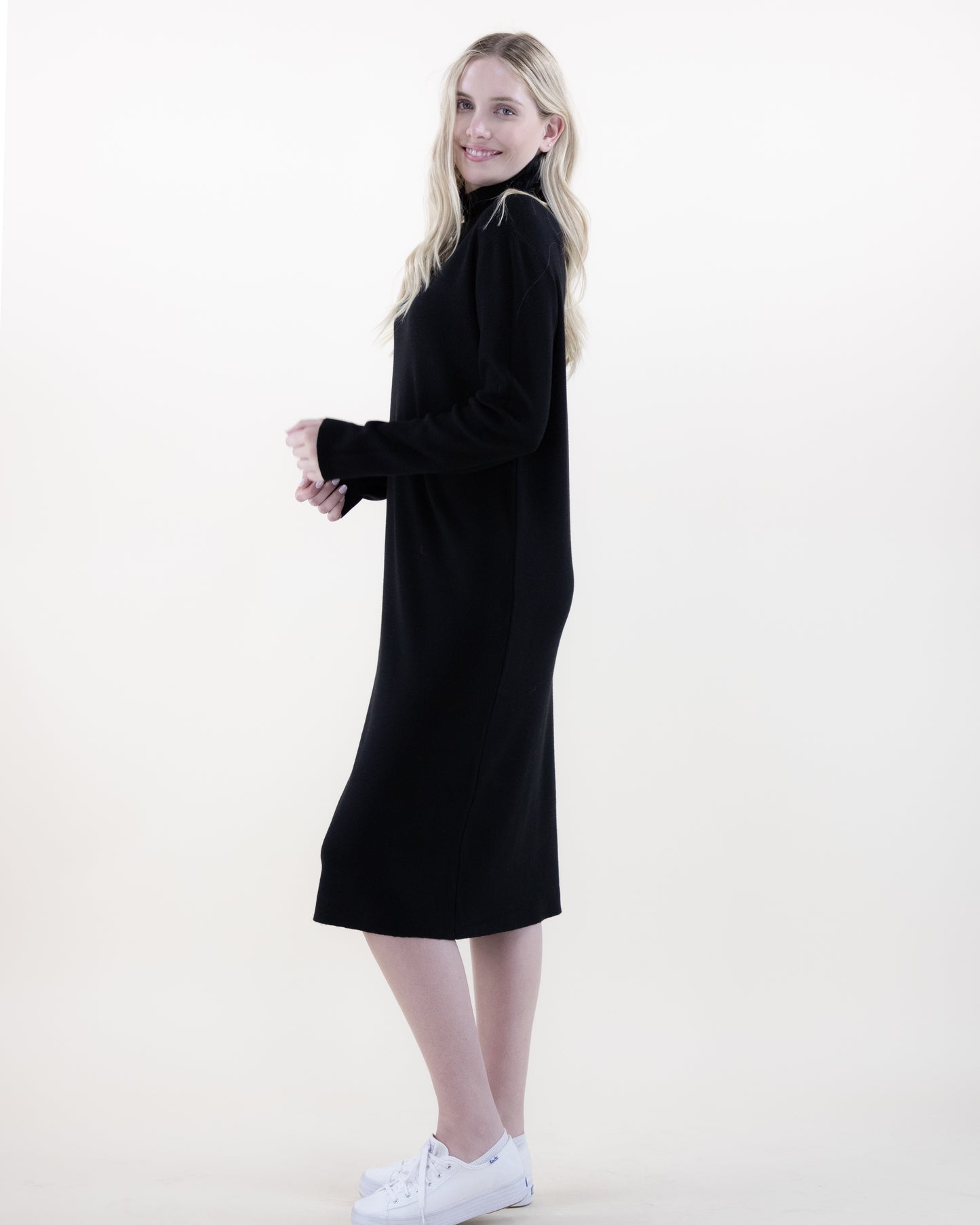 Casual Turtle Neck Sweater Dress
