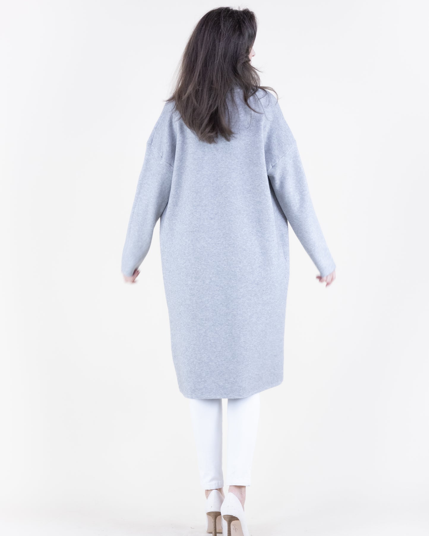 Shawl Collar Open Front Cardigan w/ Front Pockets