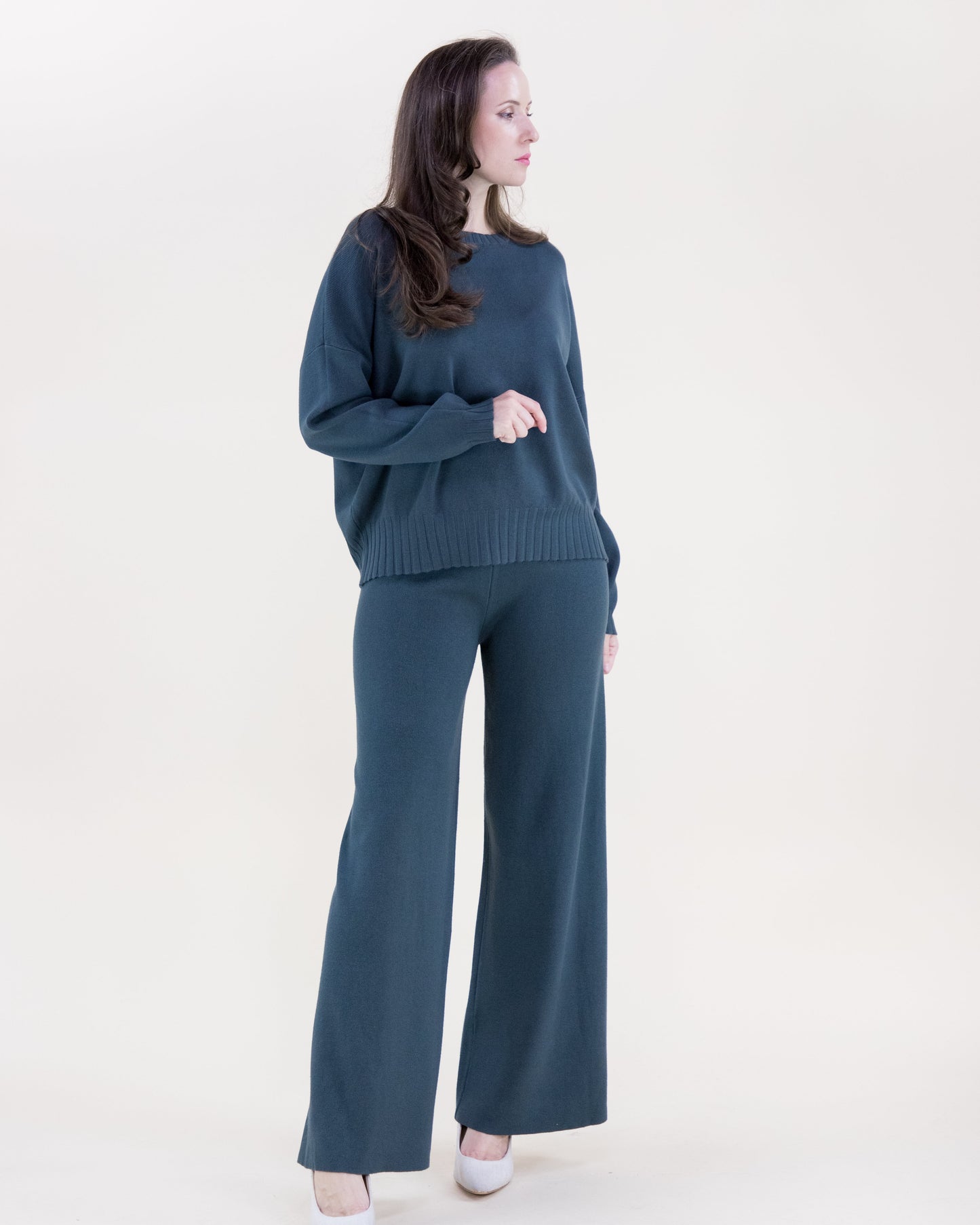 Neutral Comfy Wide Leg Knit Pants - S/M, L,XL