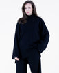 Ribbed High-Neck Knit Sweater