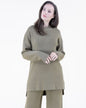 Earth Tone Ribbed Knit Sweater and Wide-Leg Pants 2pcs Set