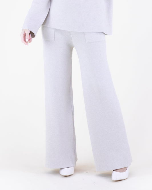 Warm Tone Wide Leg Knit Pants w/ Pockets - S/M, L/XL