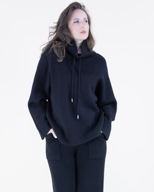 Warm Tone Stand Collar Loose Fit Sweater