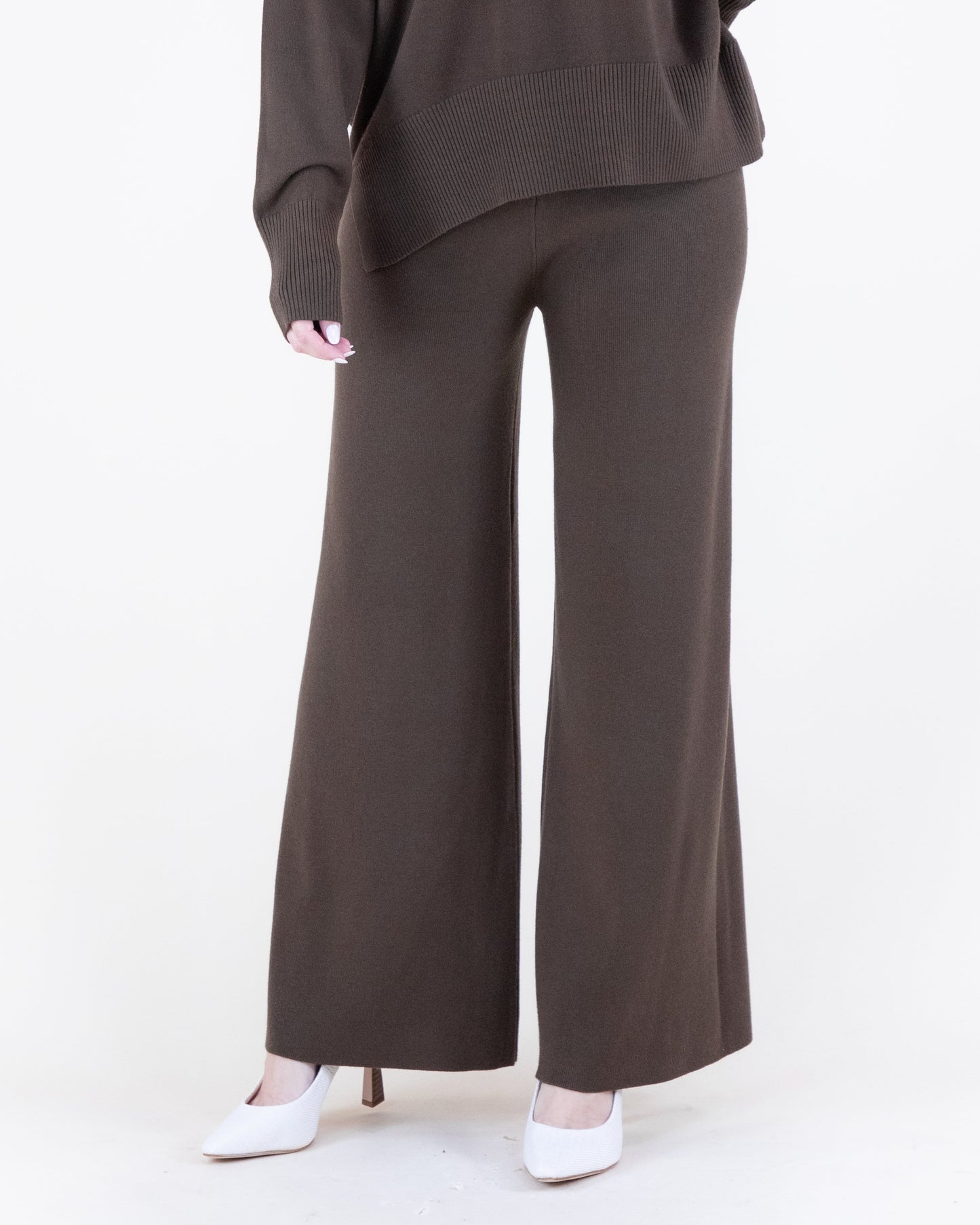 Earth Tone Comfy Wide Leg Knit Pants - S/M, L/XL