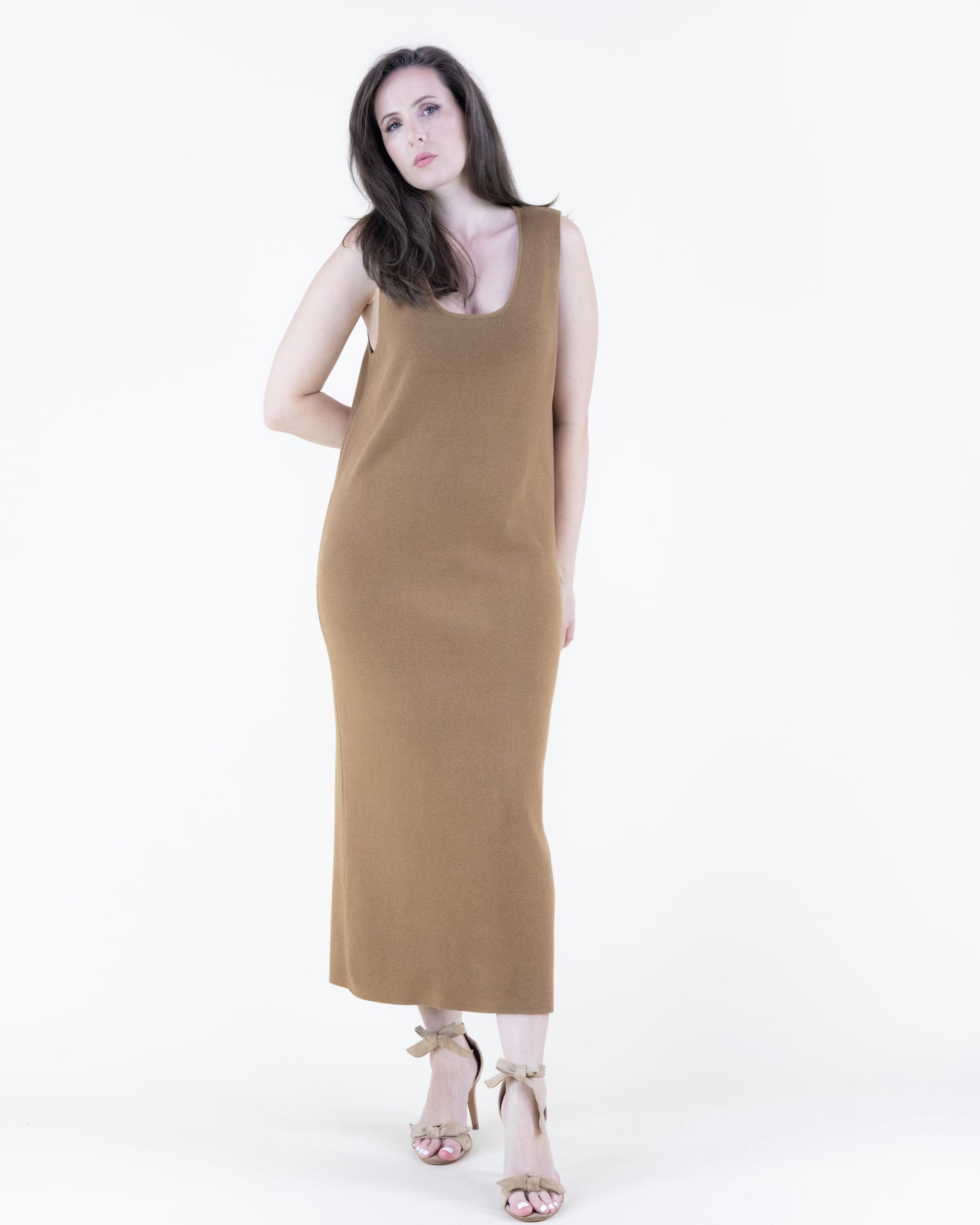 Scoop Neck Sleeveless Sweater Dress