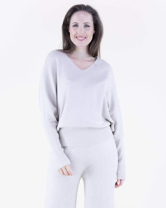 Earth Tone V-Neck Comfy Pullover Sweater