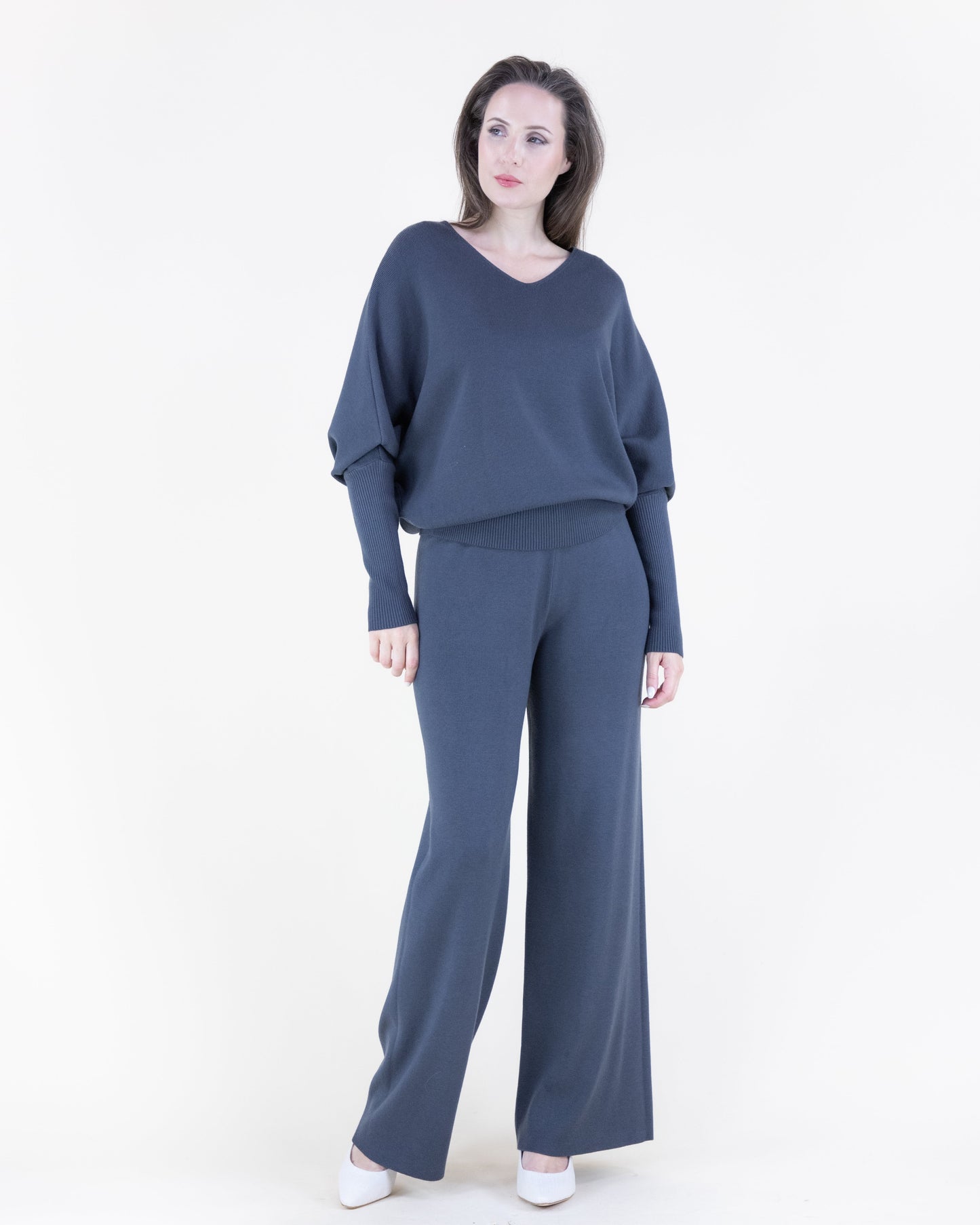 Earth Tone V-Neck Comfy Pullover Sweater