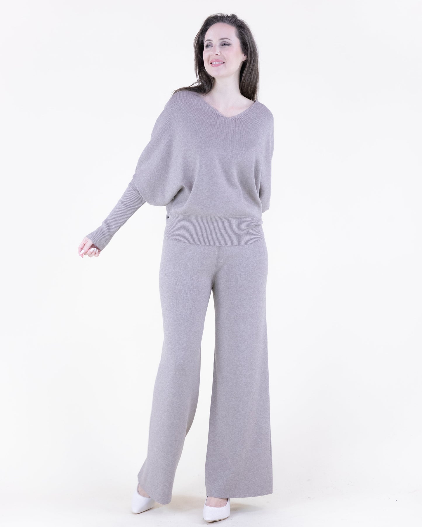 Earth Tone V-Neck Comfy Pullover Sweater
