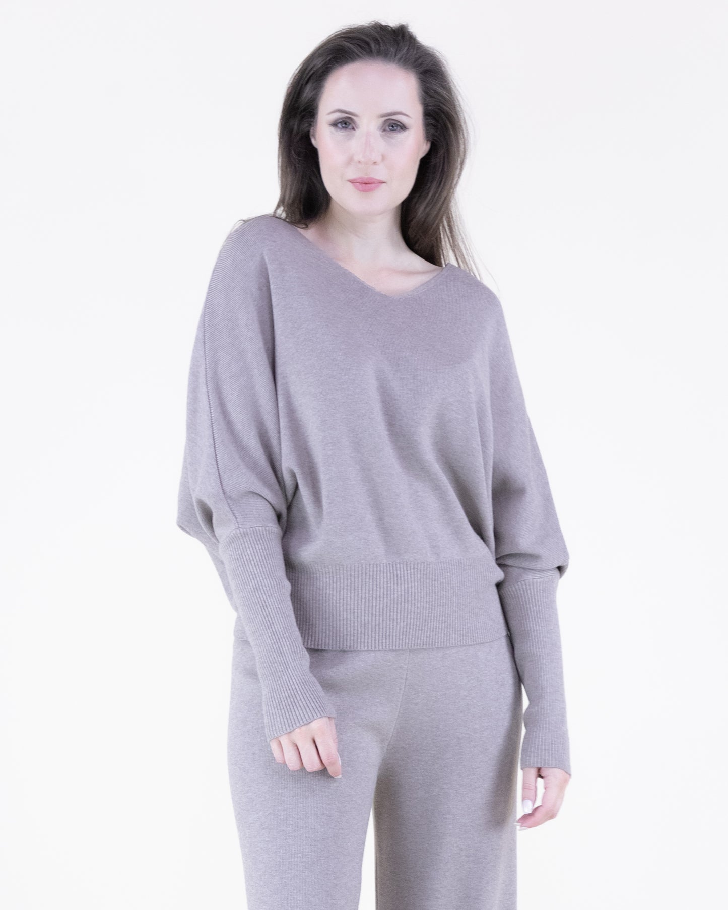 Earth Tone V-Neck Comfy Pullover Sweater