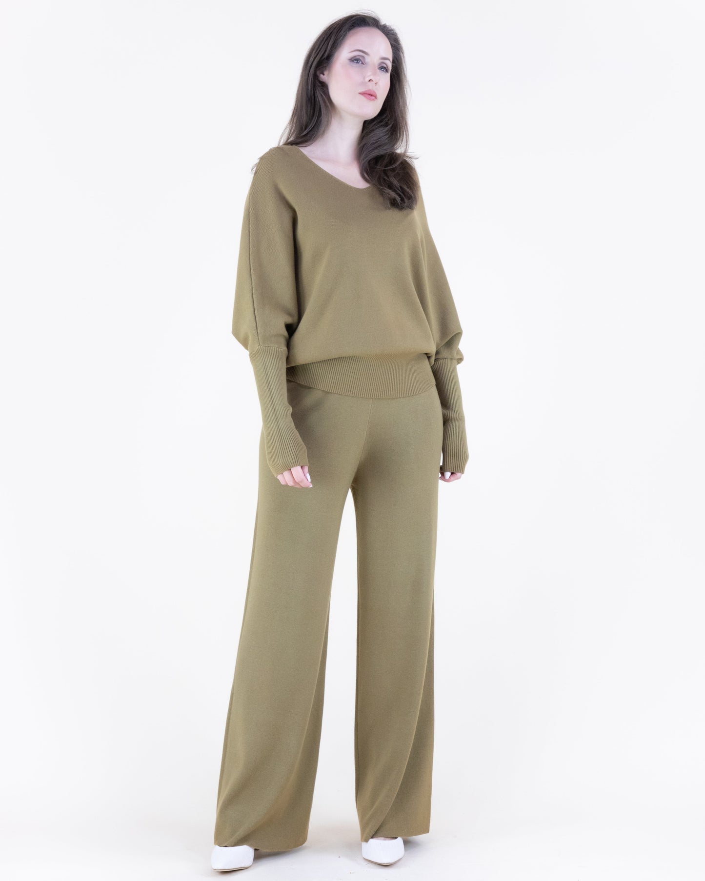 Earth Tone V-Neck Comfy Pullover Sweater