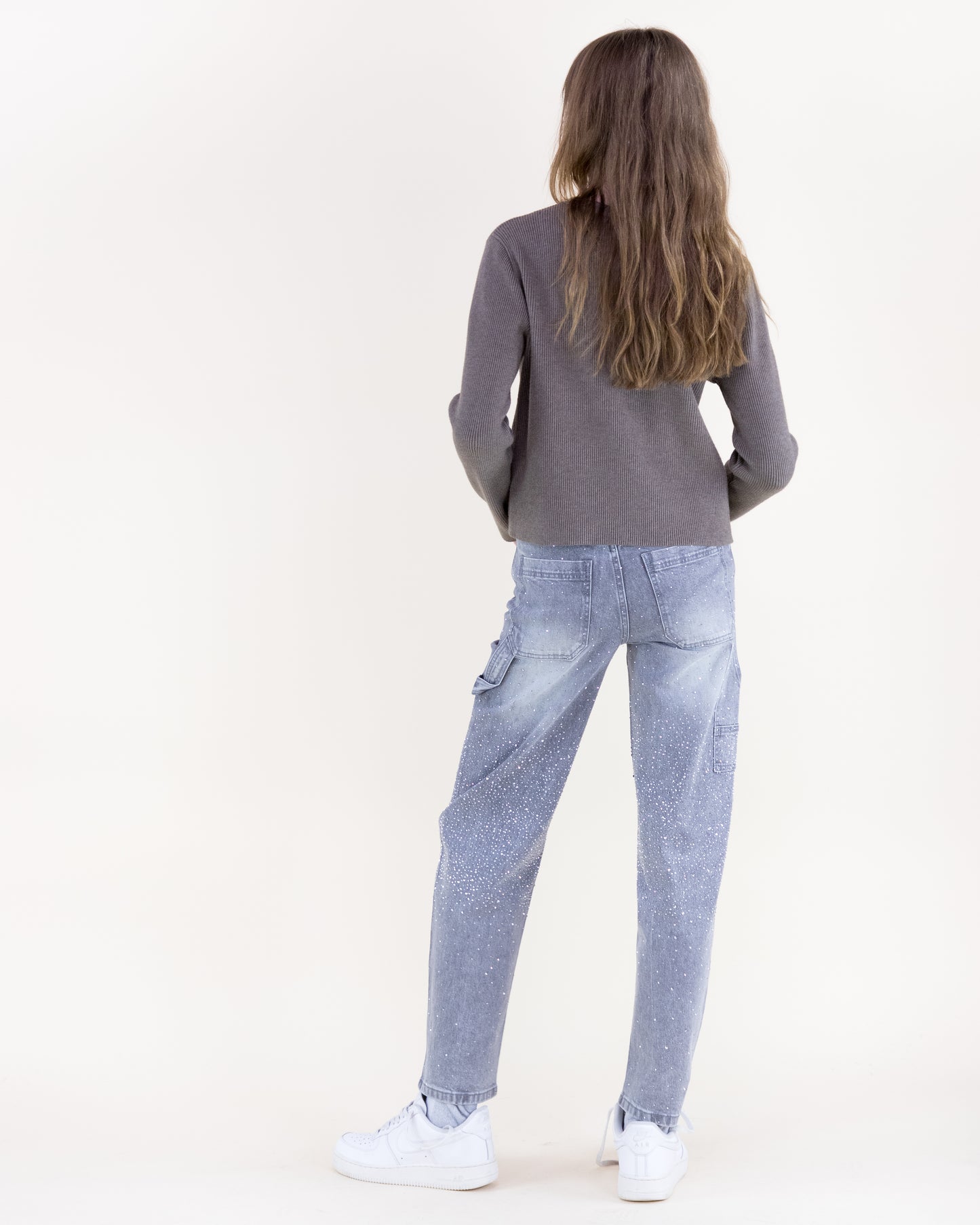 Ribbed Patch Pockets Boxy Cardigan & Ribbed Faux Buttons Knitted Midi Skirt 2pcs Set