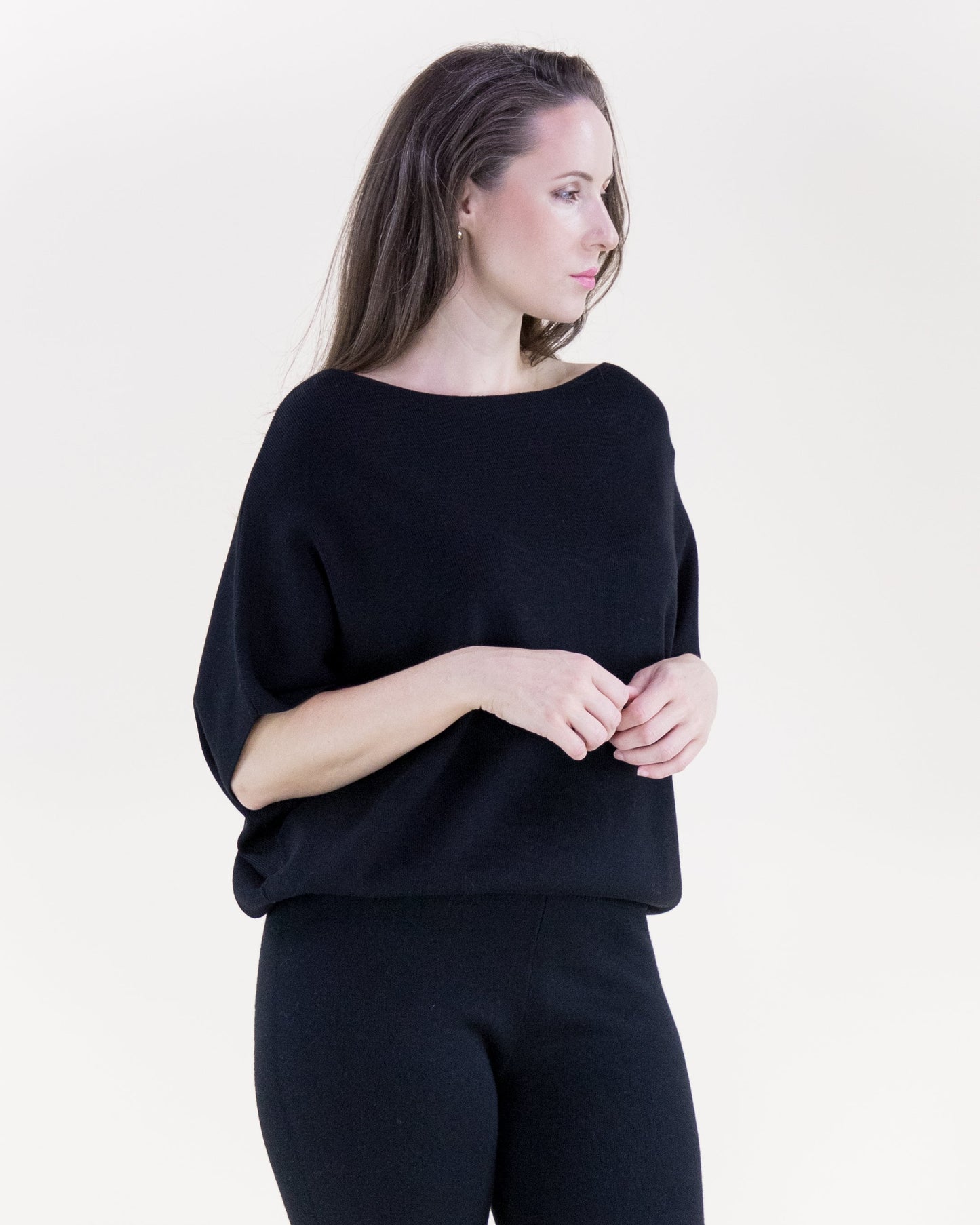 Classy Boat Neck Bat Wing Top