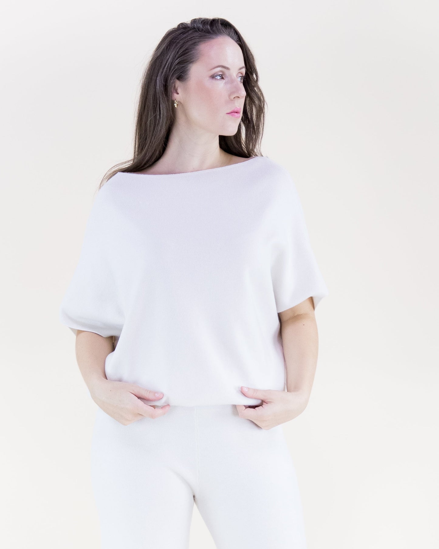 Classy Boat Neck Bat Wing Top