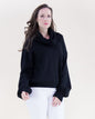 Classy Draped Rib Cowl Neck Sweater