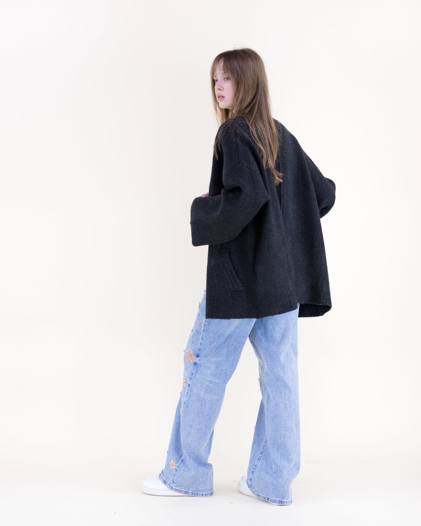 Heathered Slanted Pockets Boyfriend Cardigan