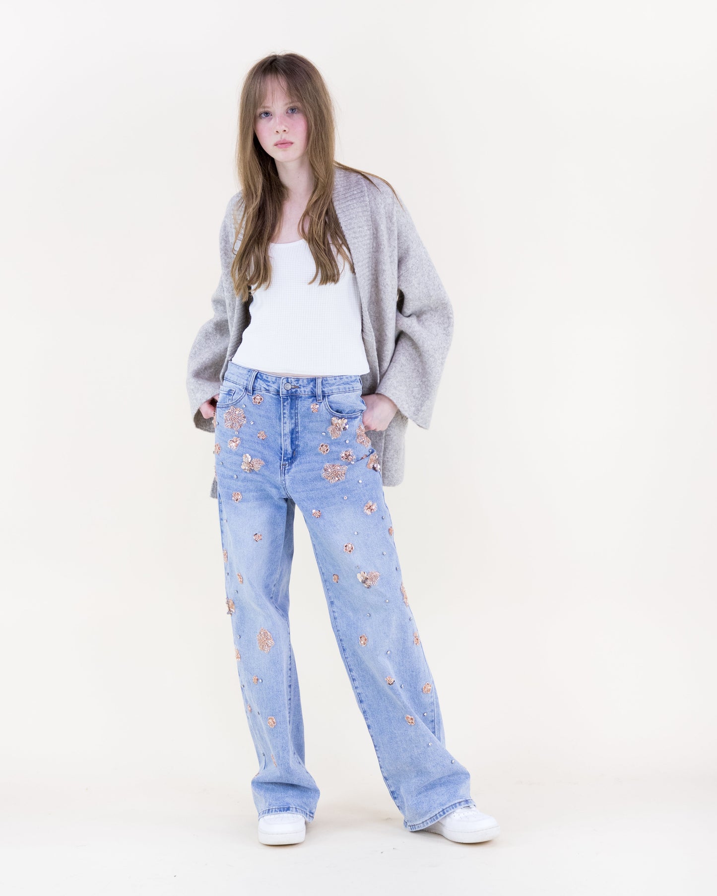Heathered Slanted Pockets Boyfriend Cardigan
