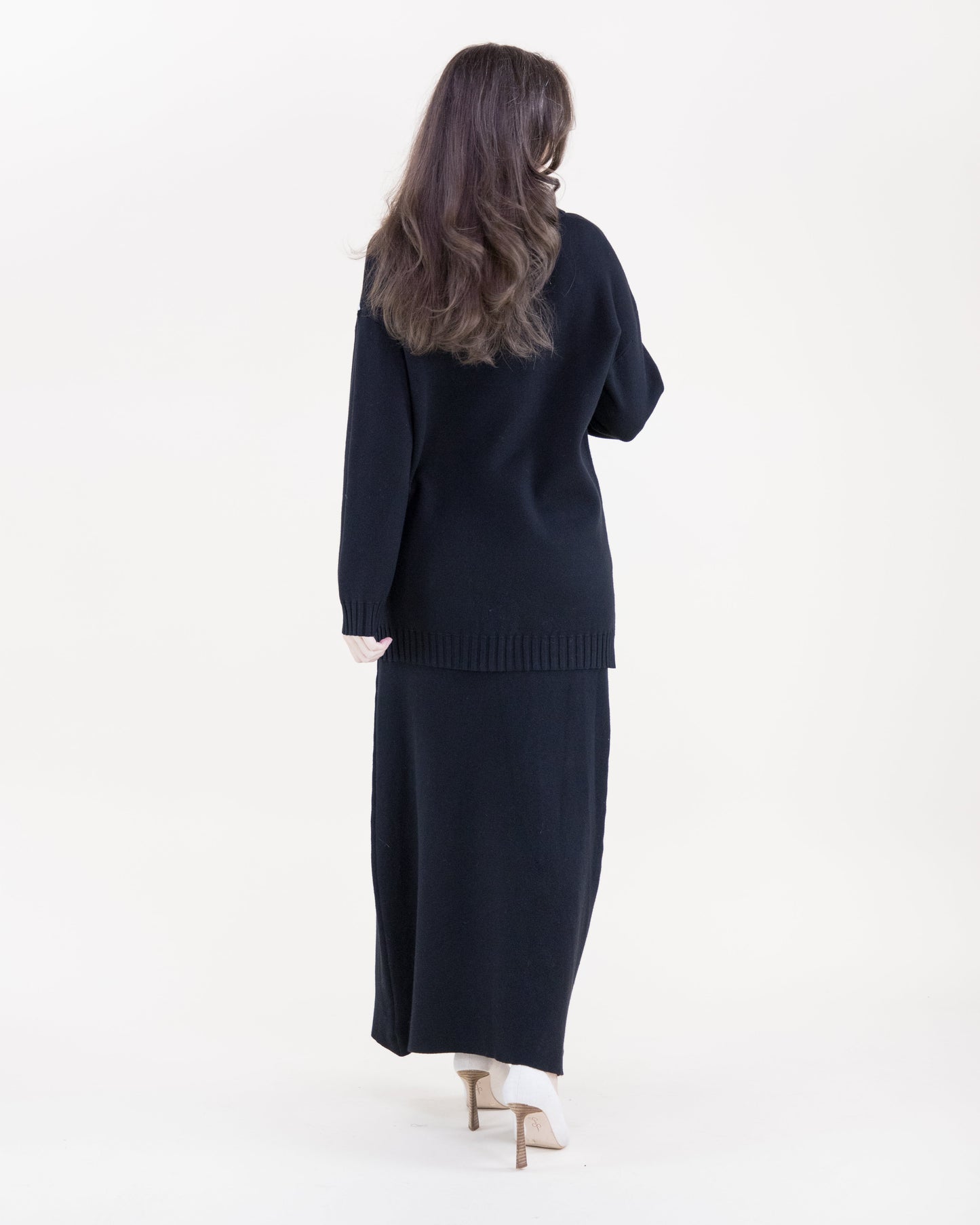 Abstract Outline Turtle Neck Long Sweater