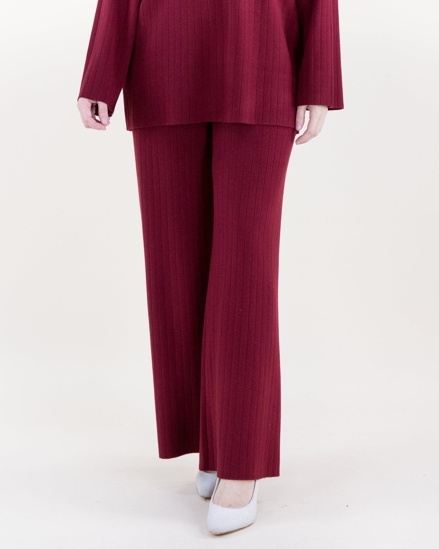 Casual Ribbed Wide Leg Knitted Pants - S/M, L/XL