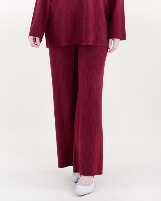 Casual Ribbed Wide Leg Knitted Pants - S/M, L/XL