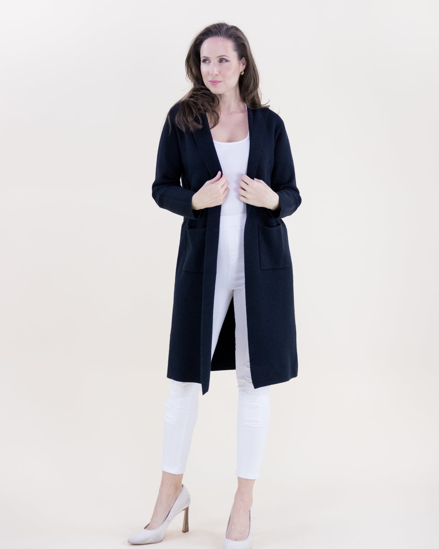 Classy Open Front Hooded Lounge Cardigan