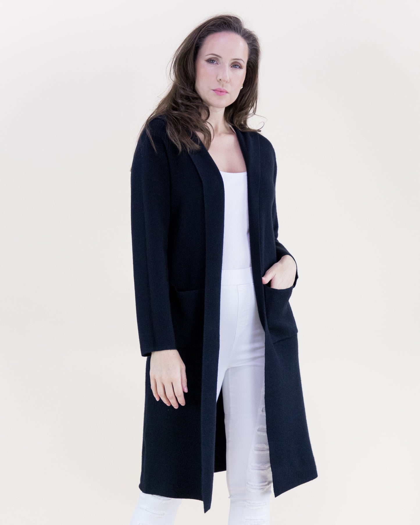 Classy Open Front Hooded Lounge Cardigan