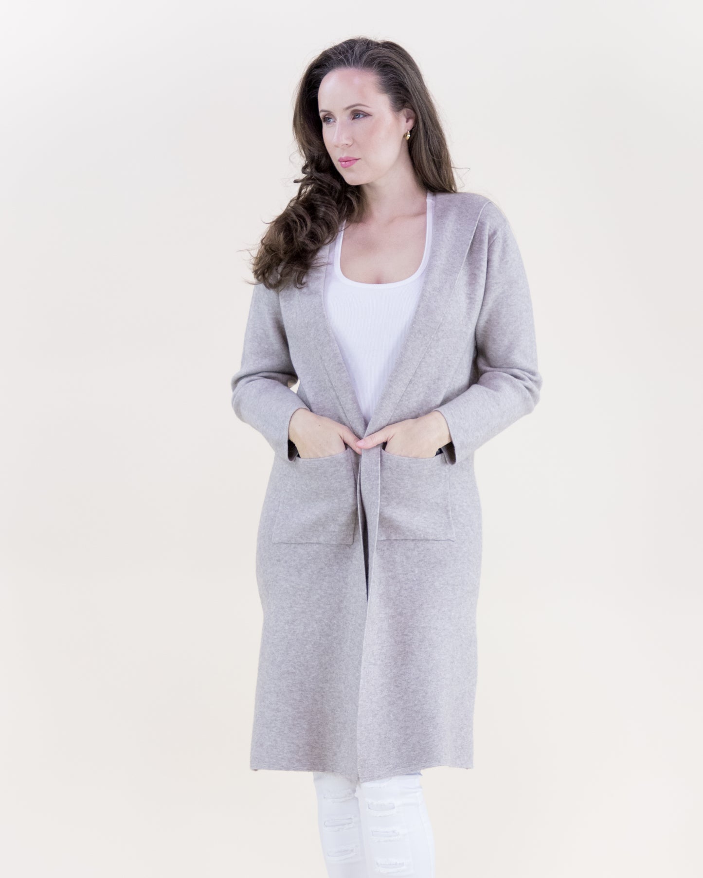 Classy Open Front Hooded Lounge Cardigan