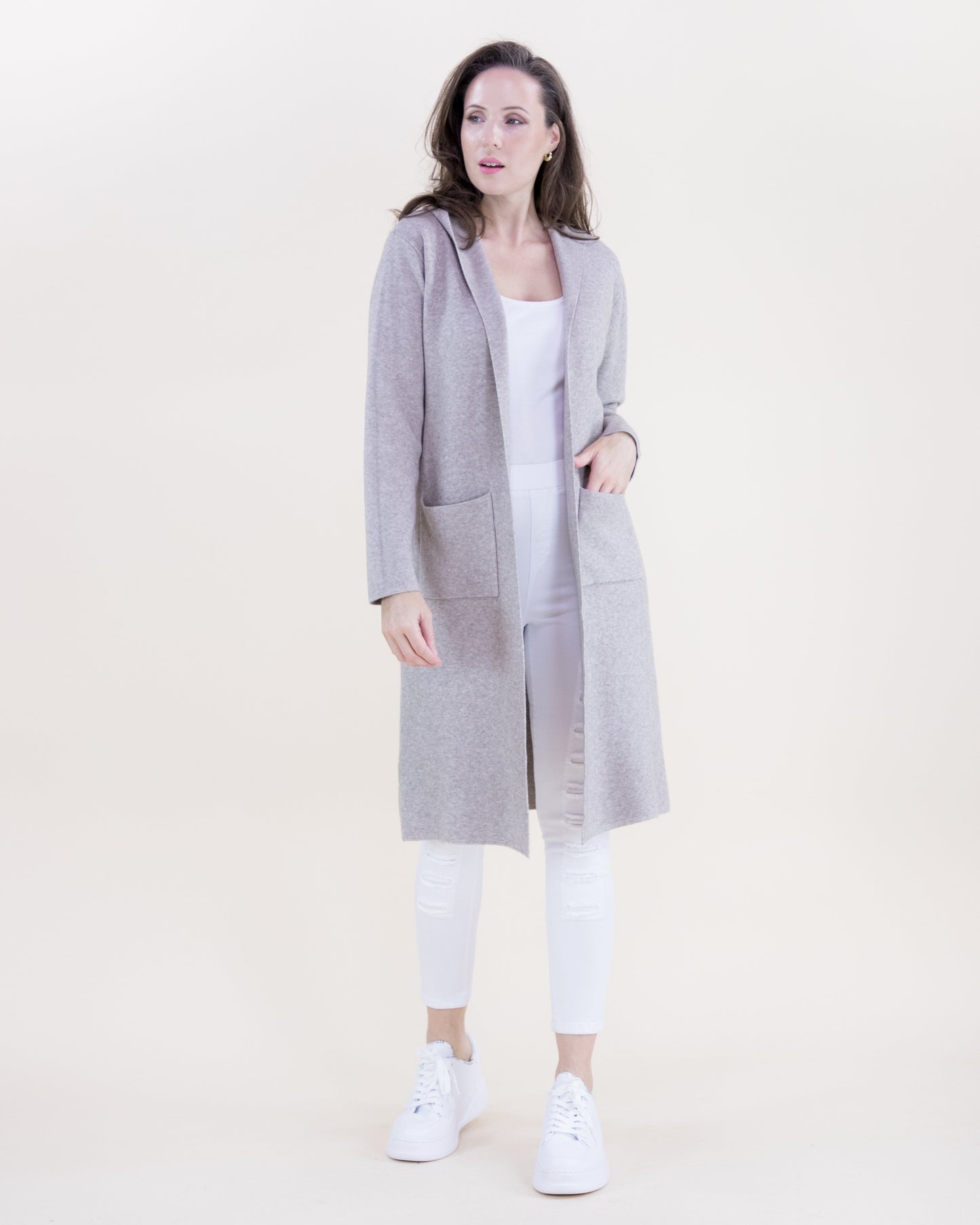 Classy Open Front Hooded Lounge Cardigan