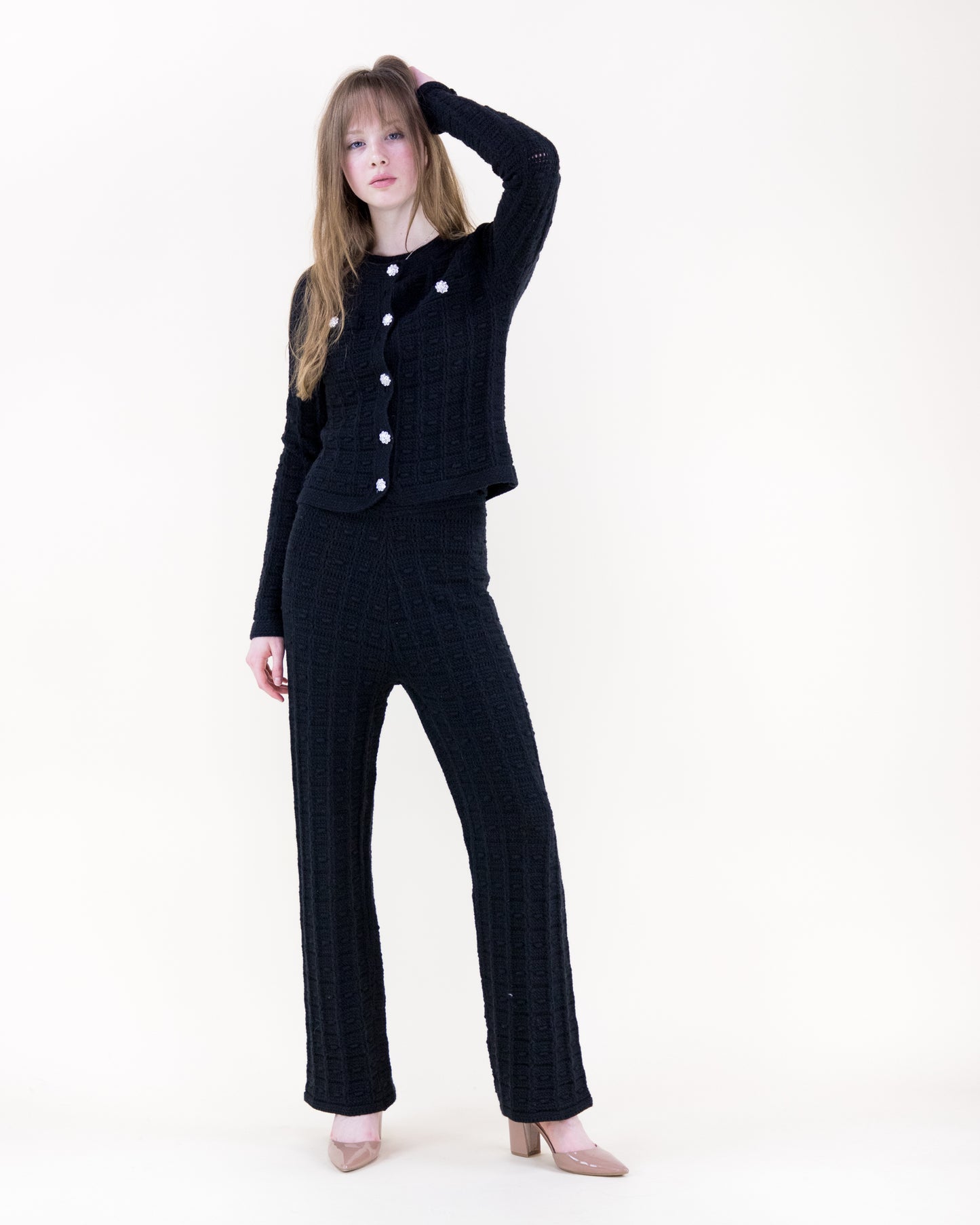 Andalusian Stitch Patch Pockets Boxy Cardigan