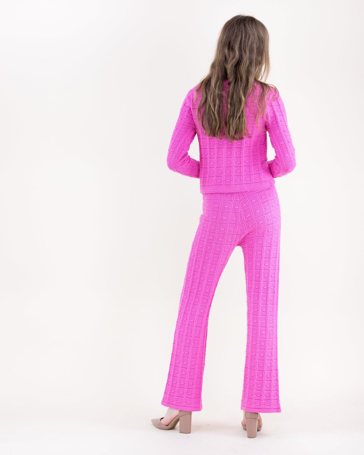 Andalusian Stitch Wide Leg Knitted Pants - S/M, L/XL