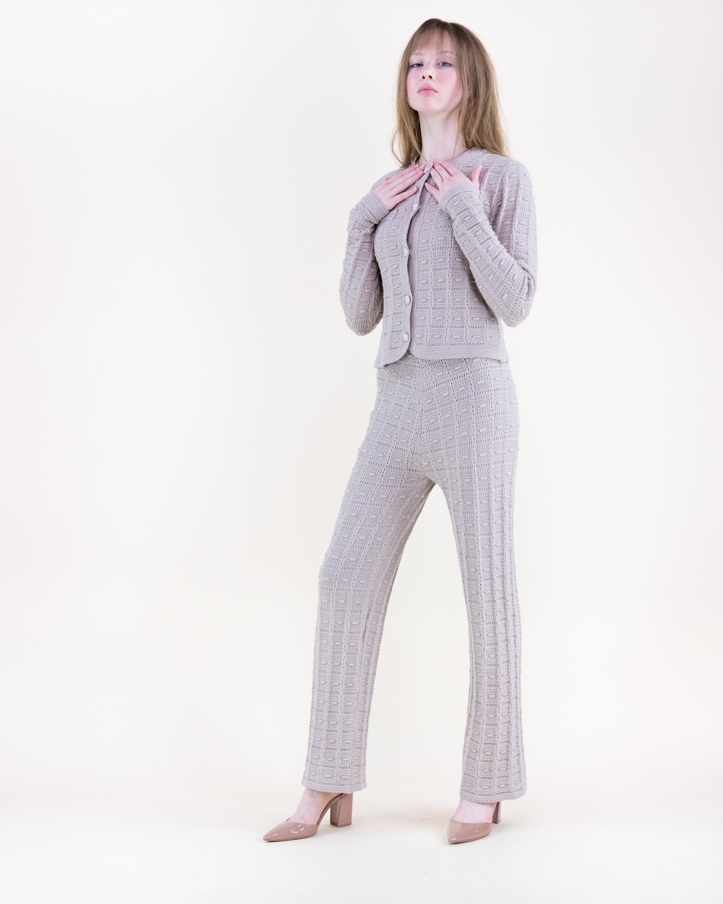 Andalusian Stitch Patch Pockets Boxy Cardigan