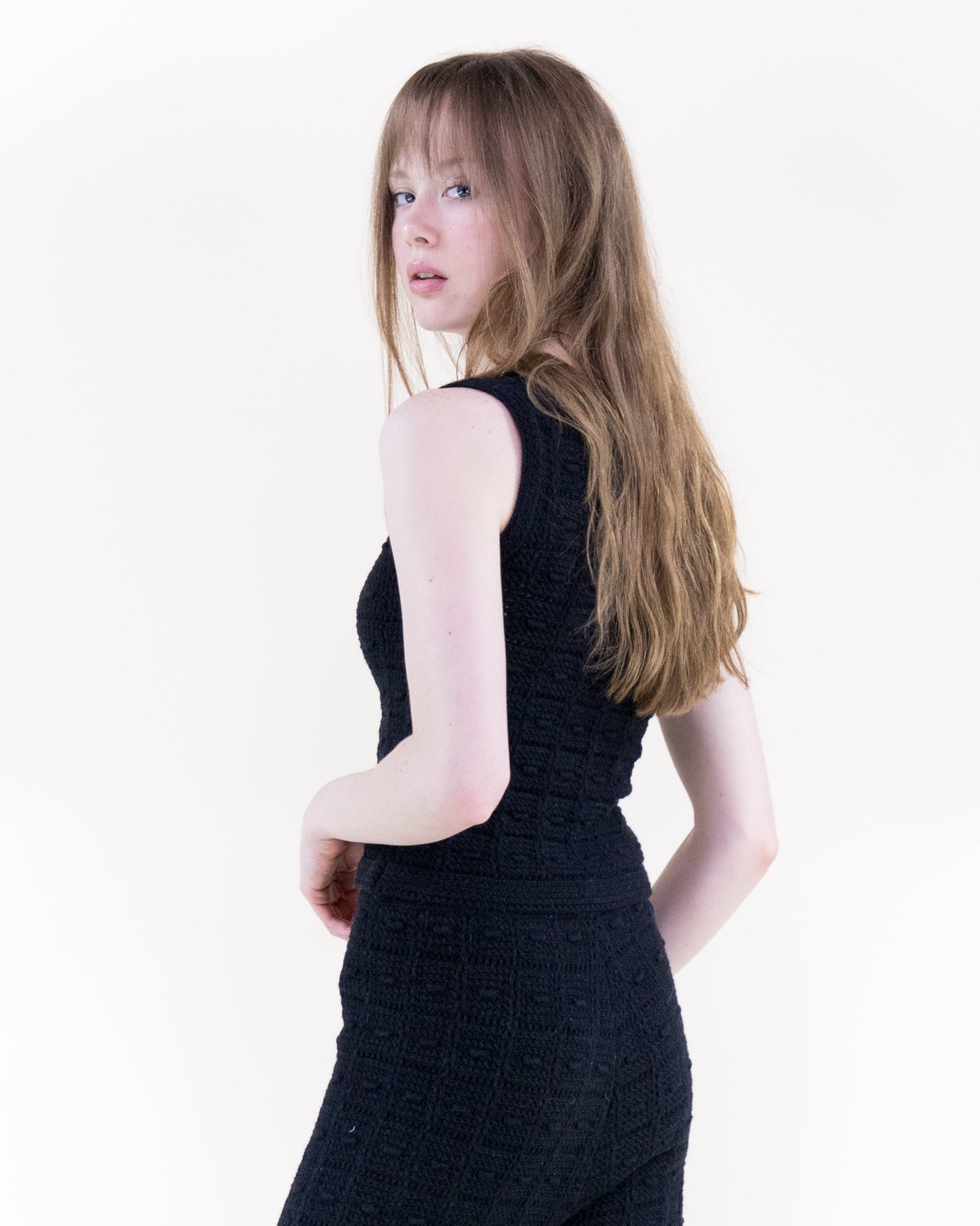 Andalusian Stitch Round Neck Sleeveless Top