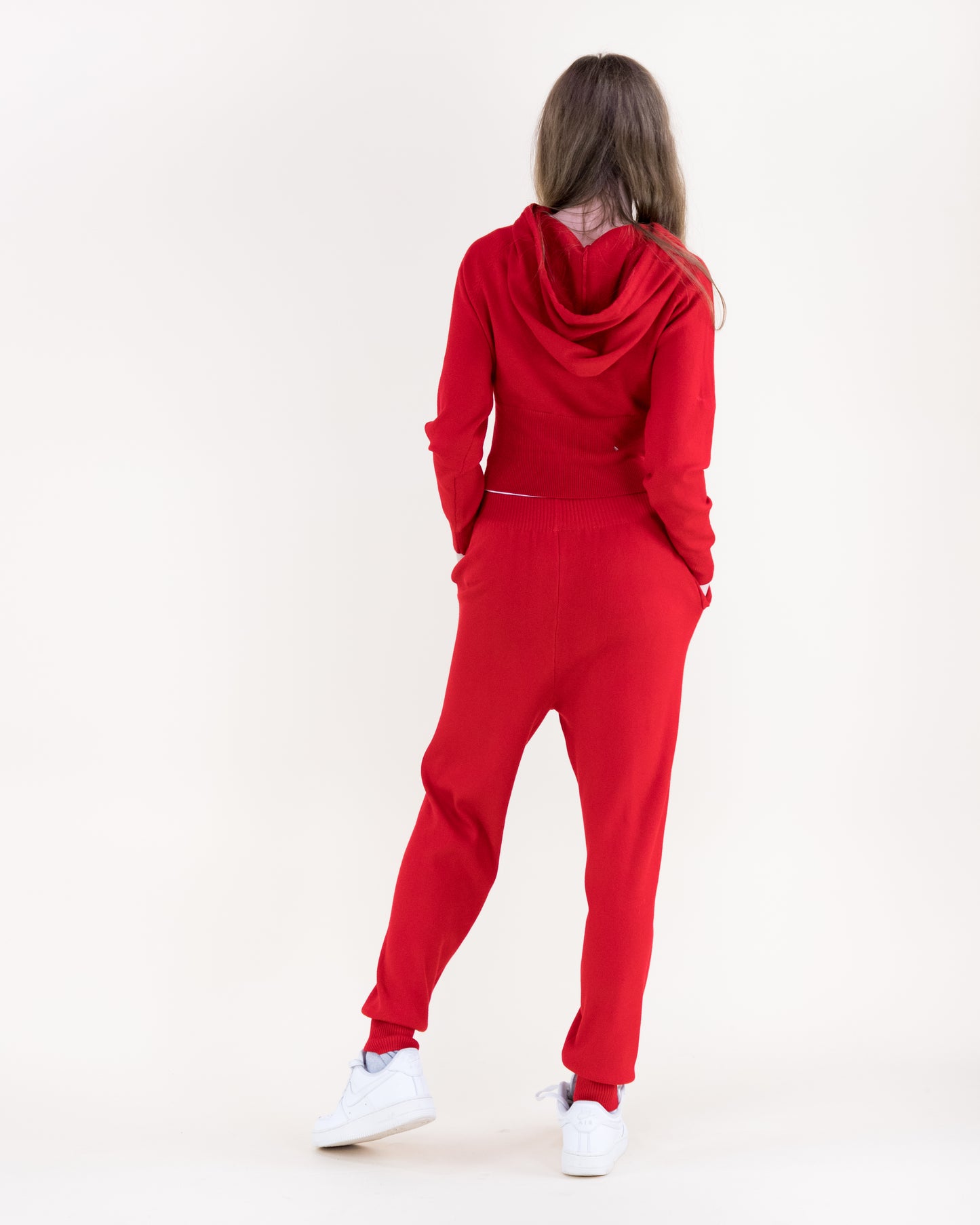 Soft Ribbed Waist Fitted Hoodie