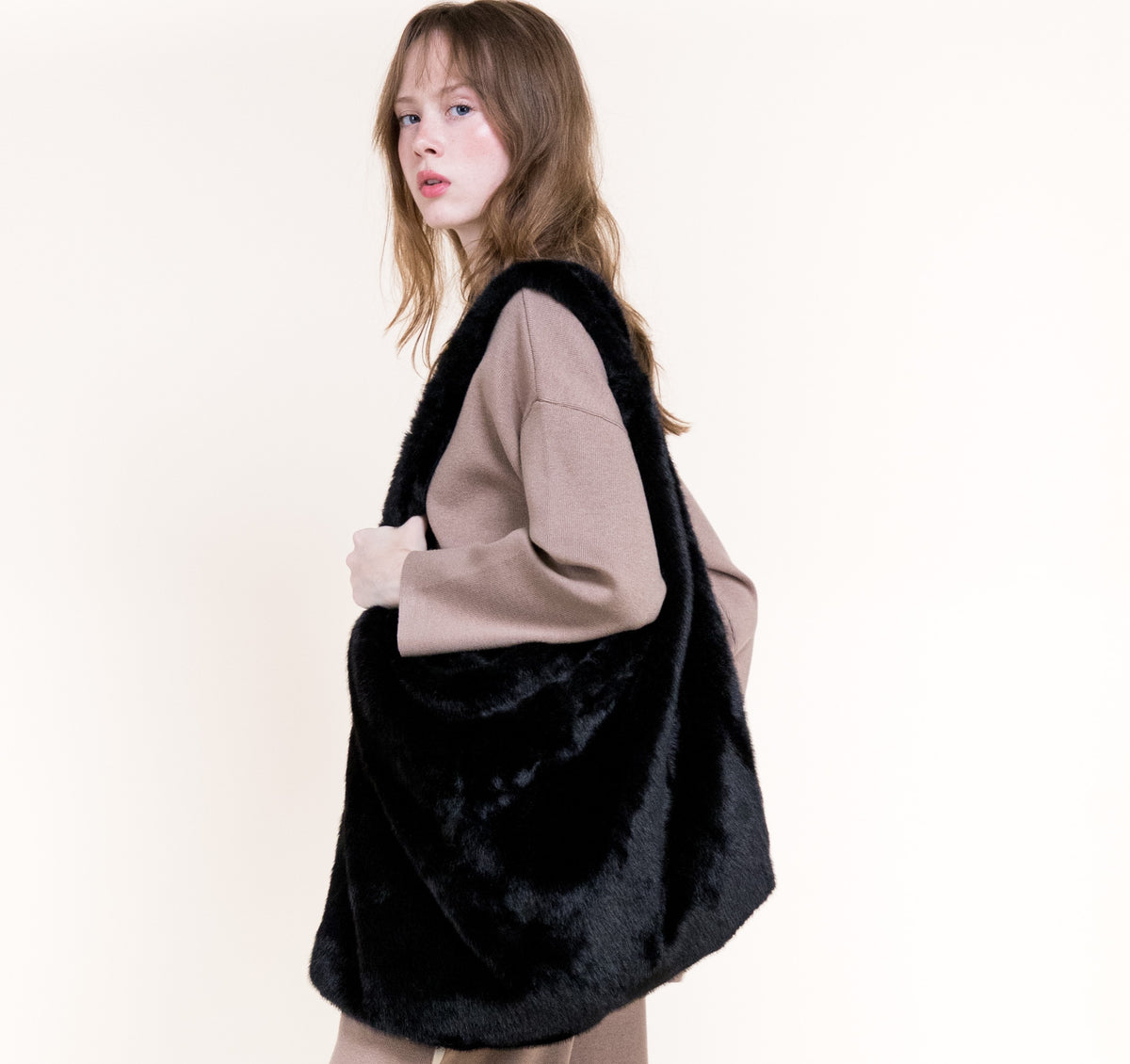 Oversized Faux Fur Tote Bag