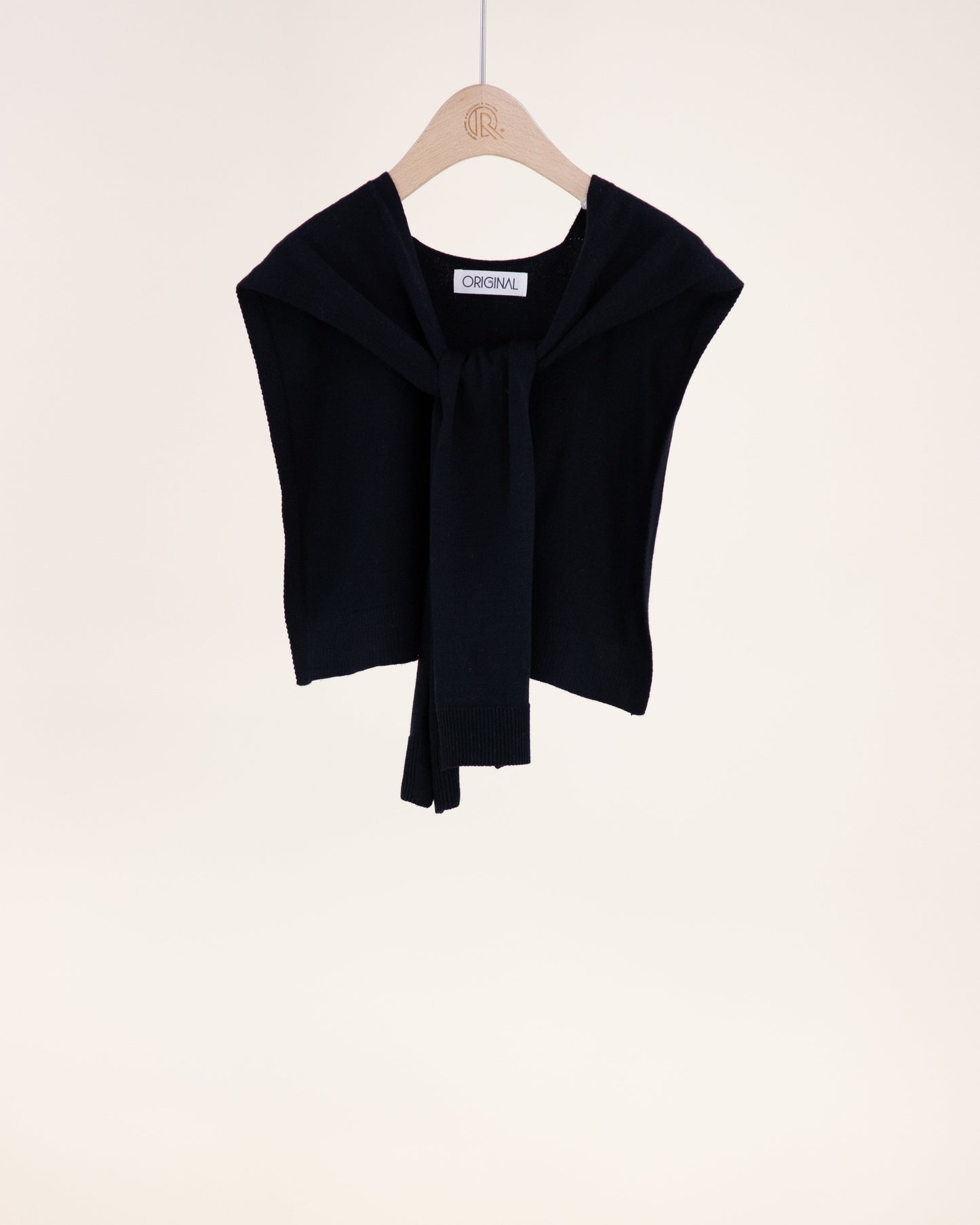 Solid Preppy Mock Sweater Wrap