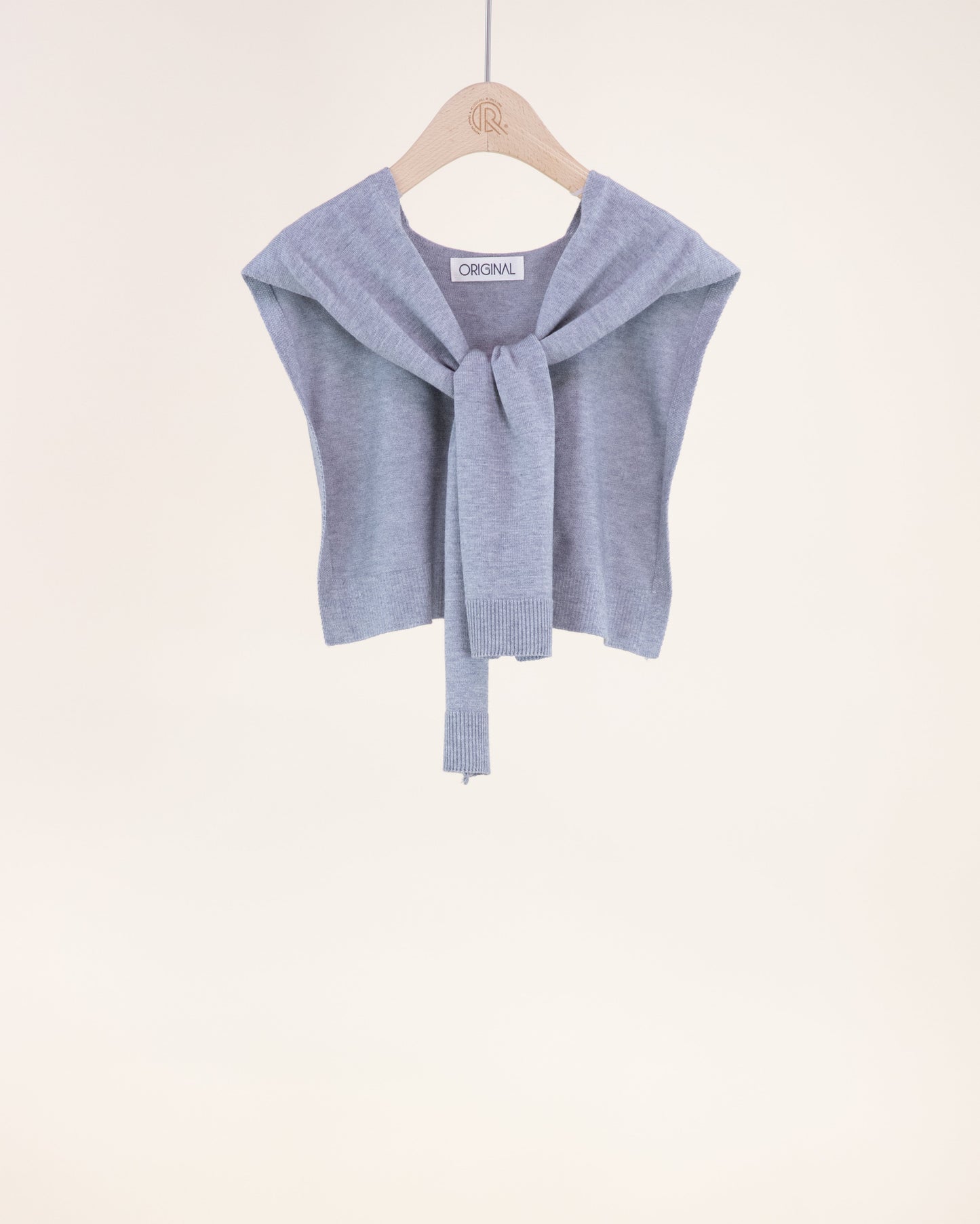 Solid Preppy Mock Sweater Wrap