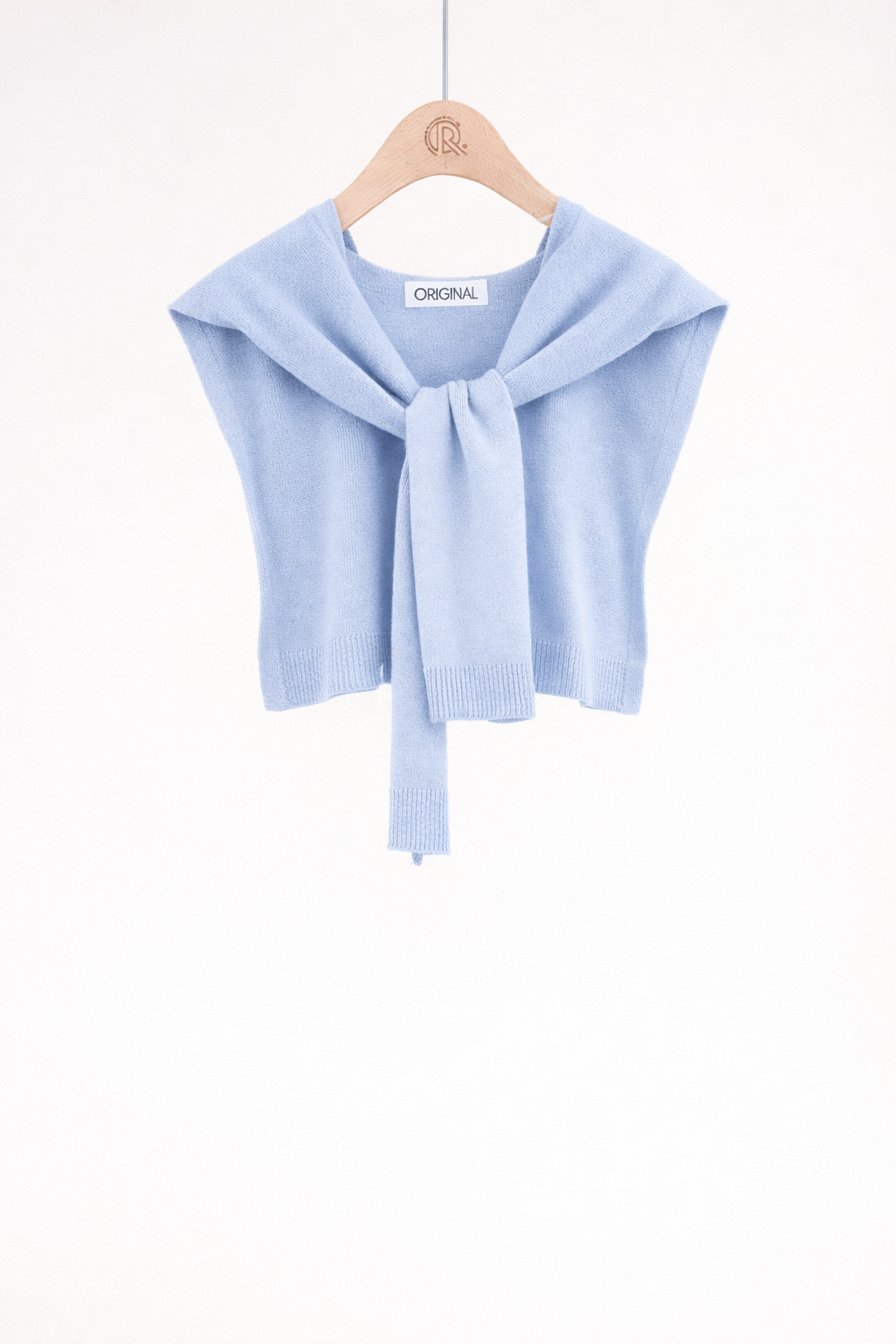 Solid Preppy Mock Sweater Wrap