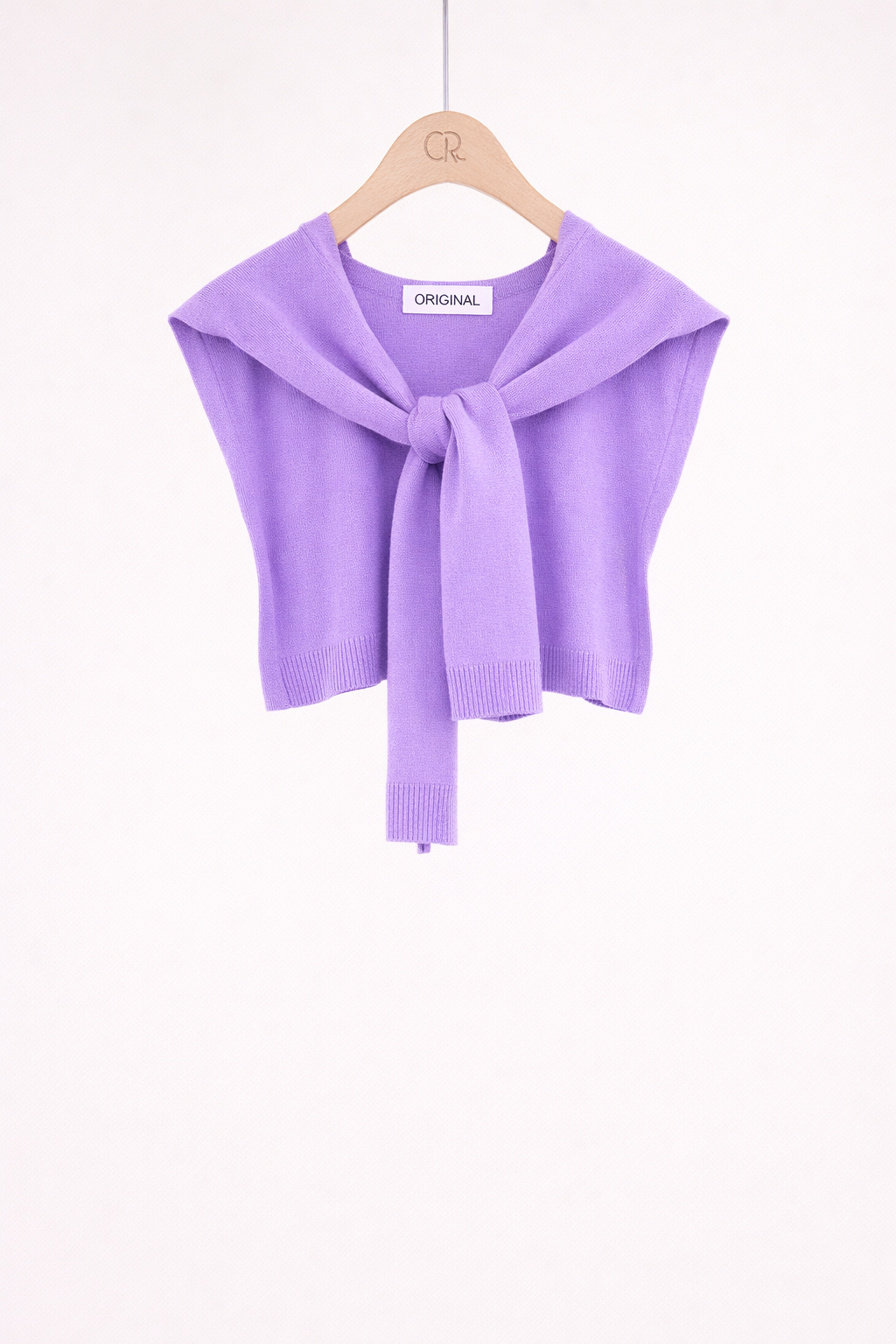 Solid Preppy Mock Sweater Wrap