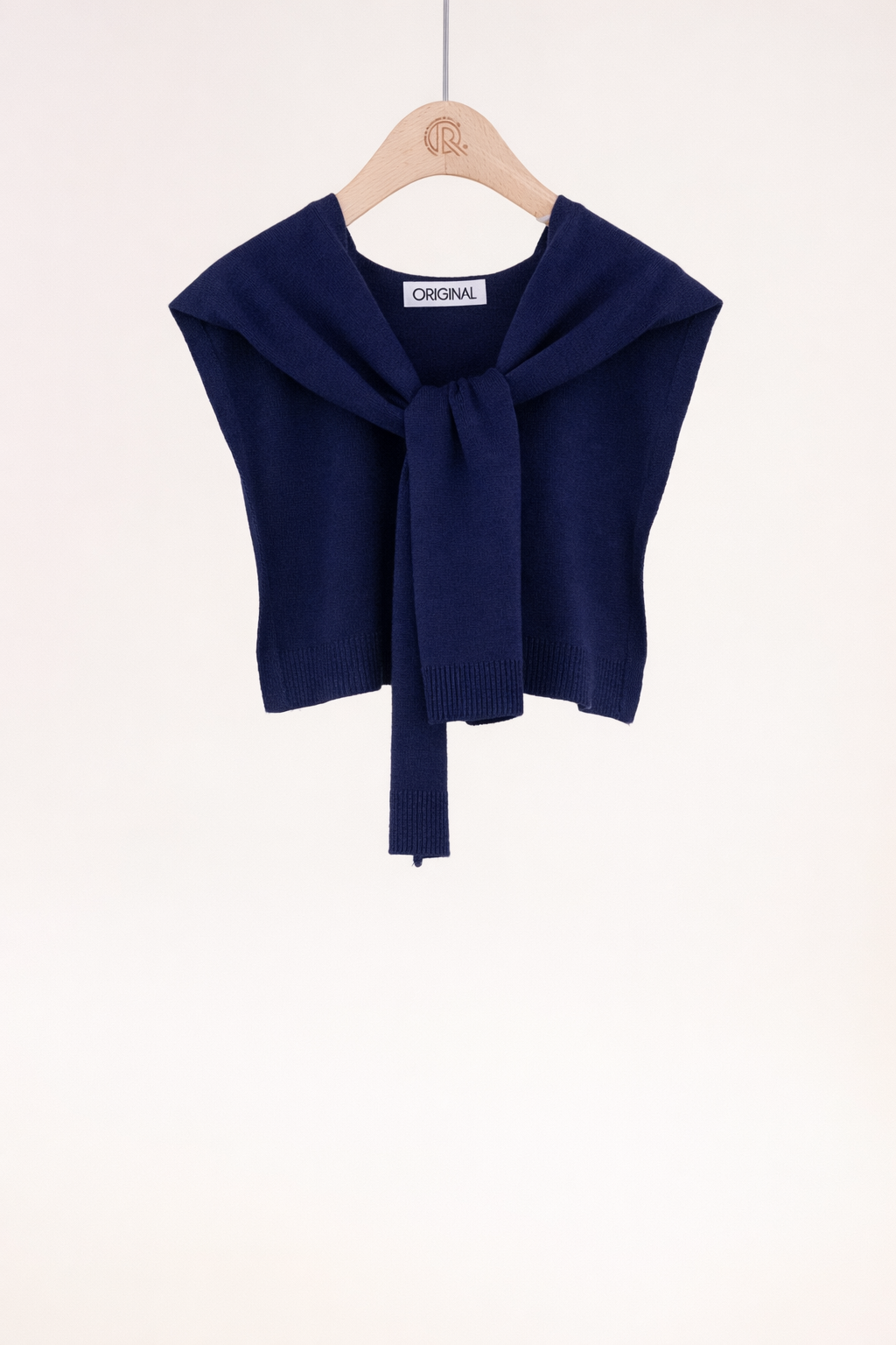 Solid Preppy Mock Sweater Wrap
