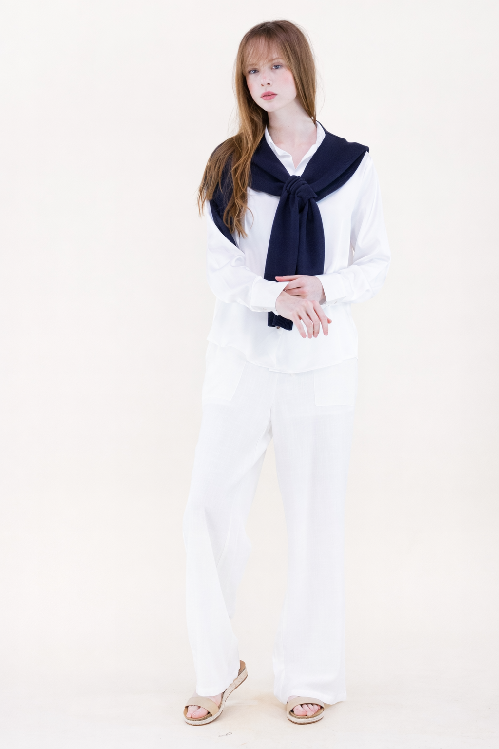 Solid Preppy Mock Sweater Wrap