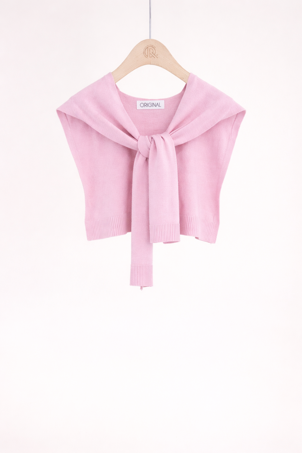 Solid Preppy Mock Sweater Wrap