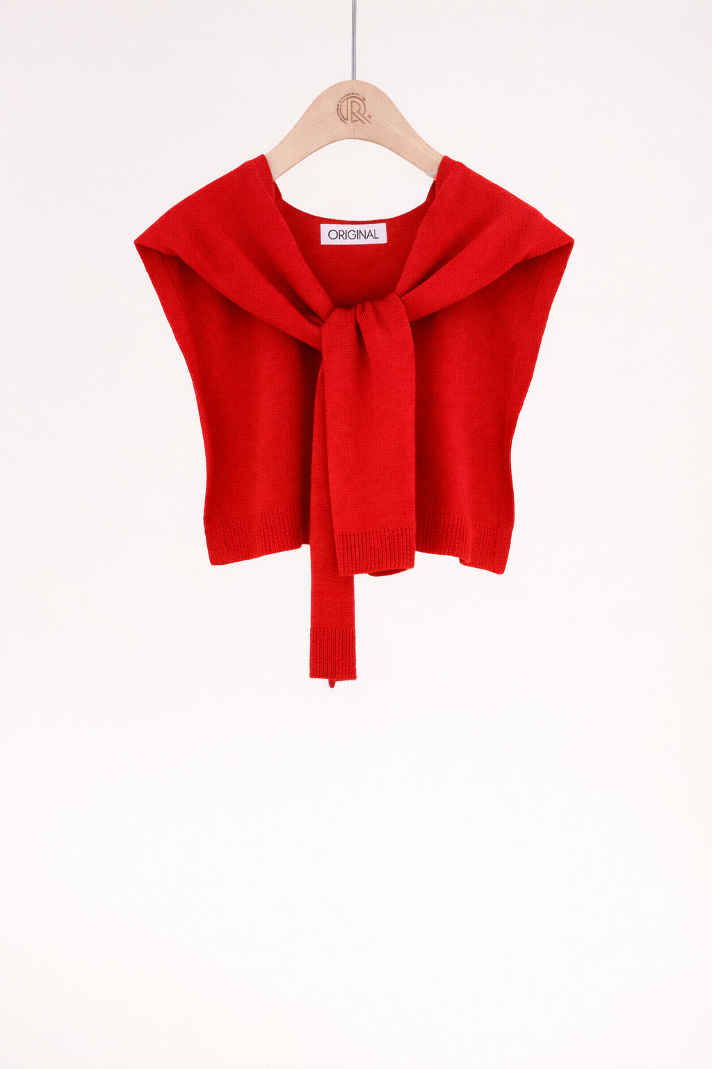 Solid Preppy Mock Sweater Wrap