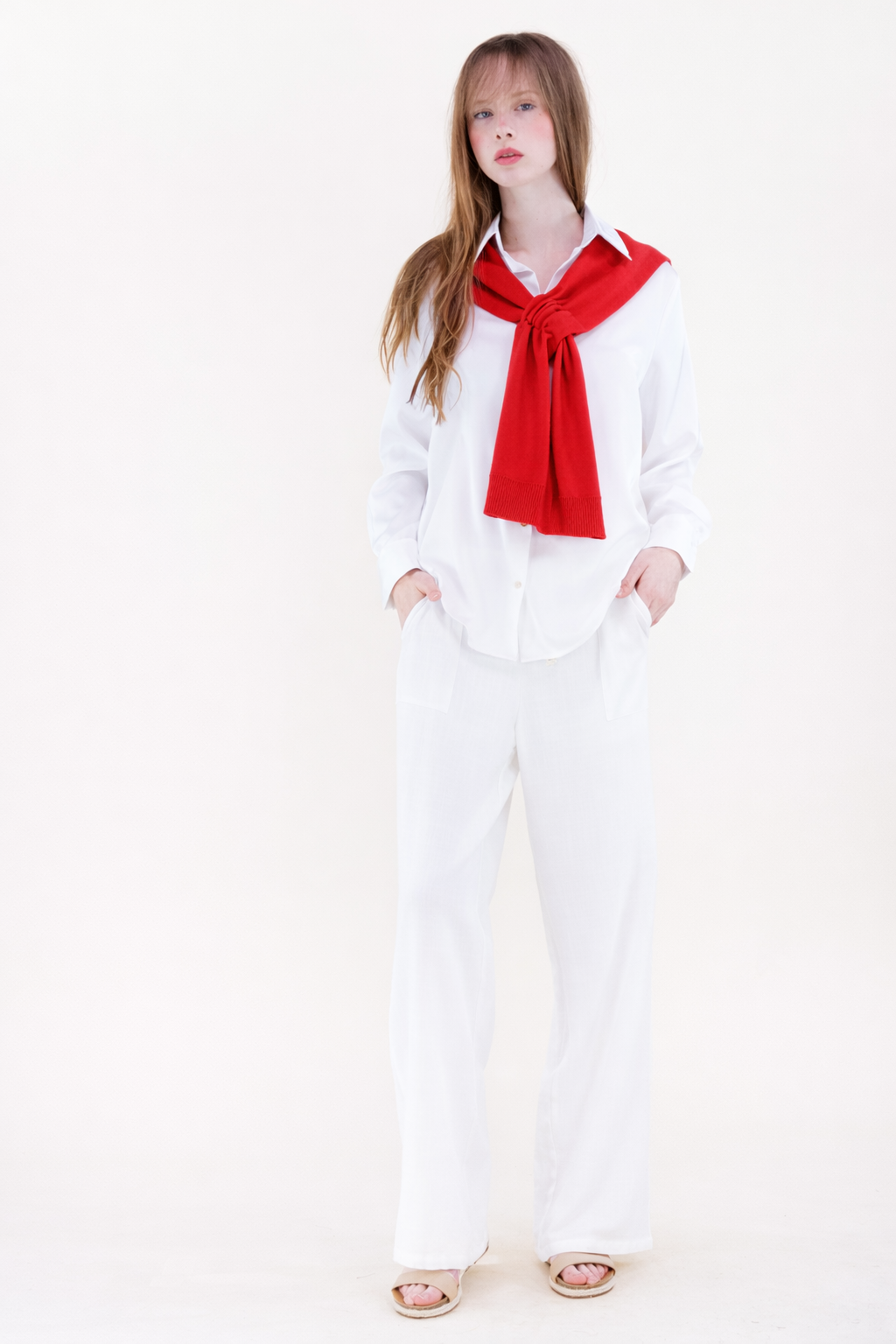Solid Preppy Mock Sweater Wrap