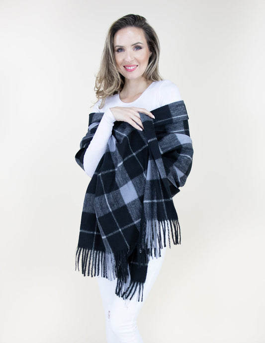 Wide Lines Plaid Scarf