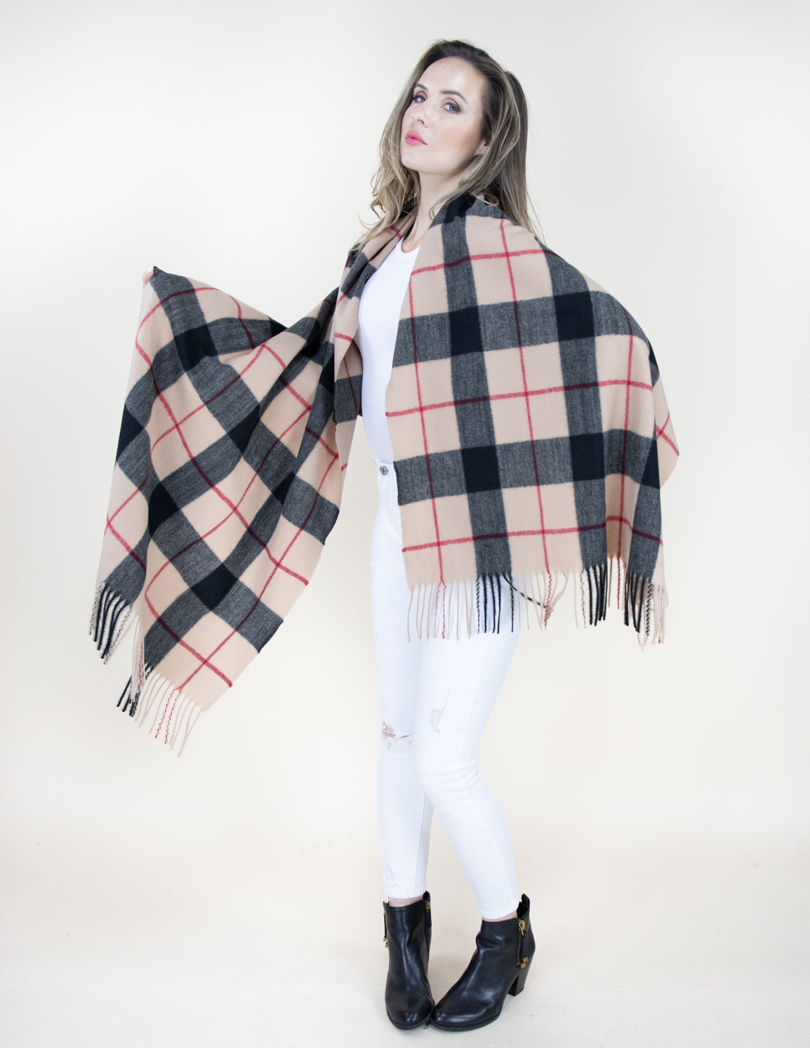 Wide Lines Plaid Scarf